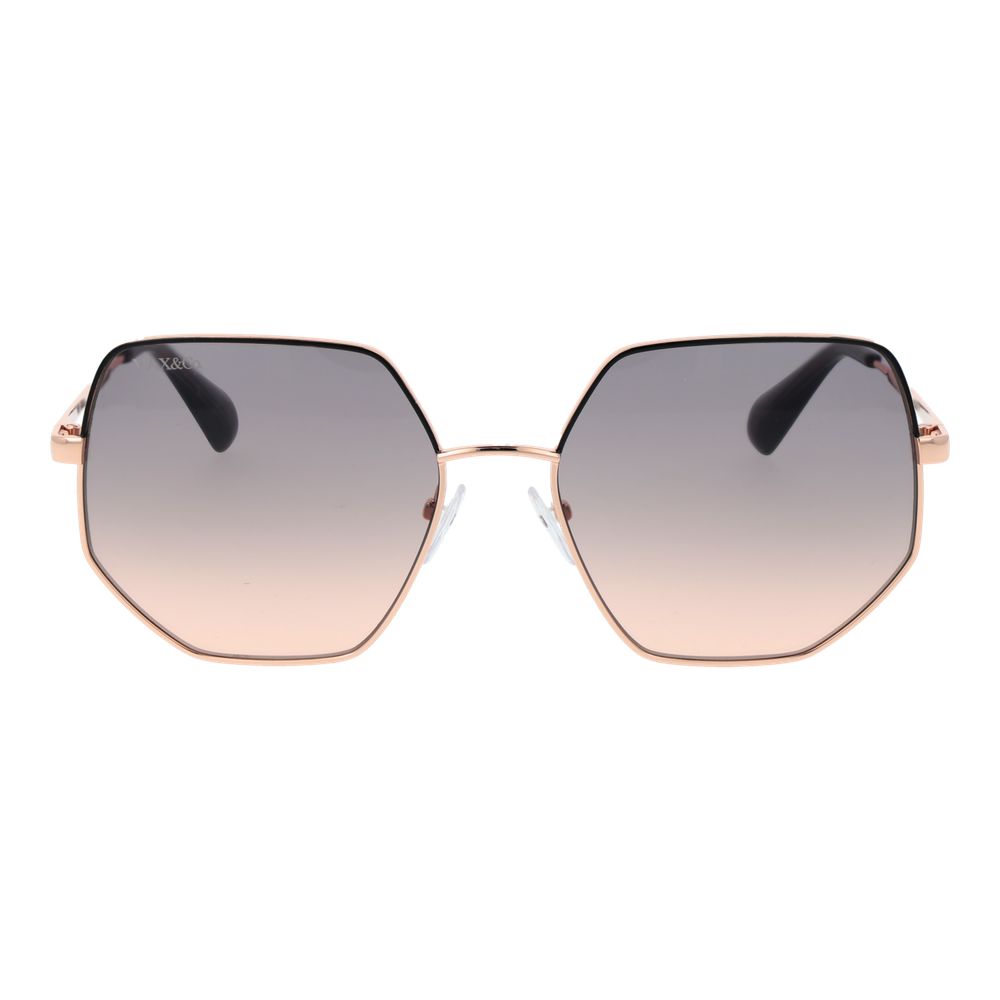 Discover the Max & Co Rose Gold Metal Sunglasses, where exquisite craftsmanship meets modern elegance, offering 100% UV protection and a stunning gradient effect for the discerning individual.