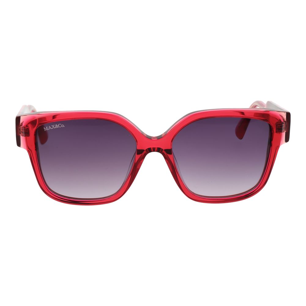 Elevate your ensemble with Max & Co Pink Plastic Sunglasses, where exquisite craftsmanship meets luxurious design, perfect for the discerning fashion connoisseur.