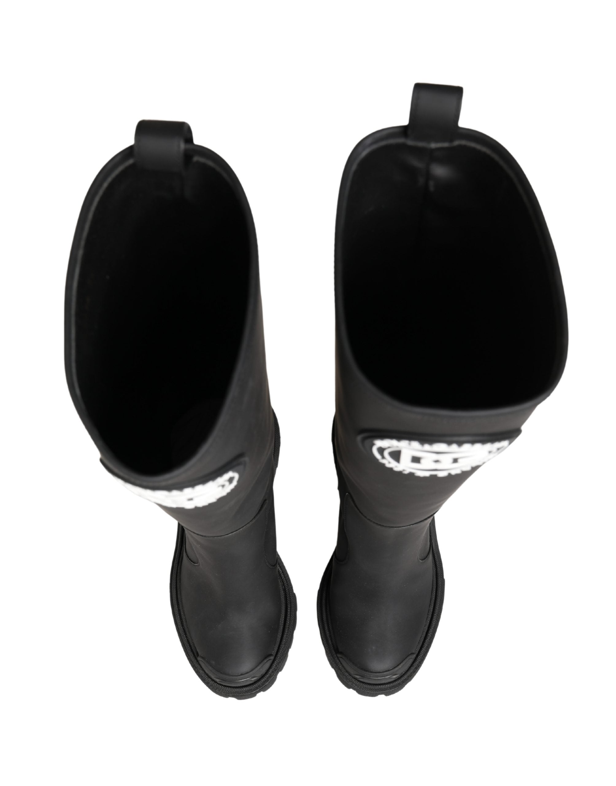 Dolce & Gabbana Black Rubberised Leather High Boots - Couture