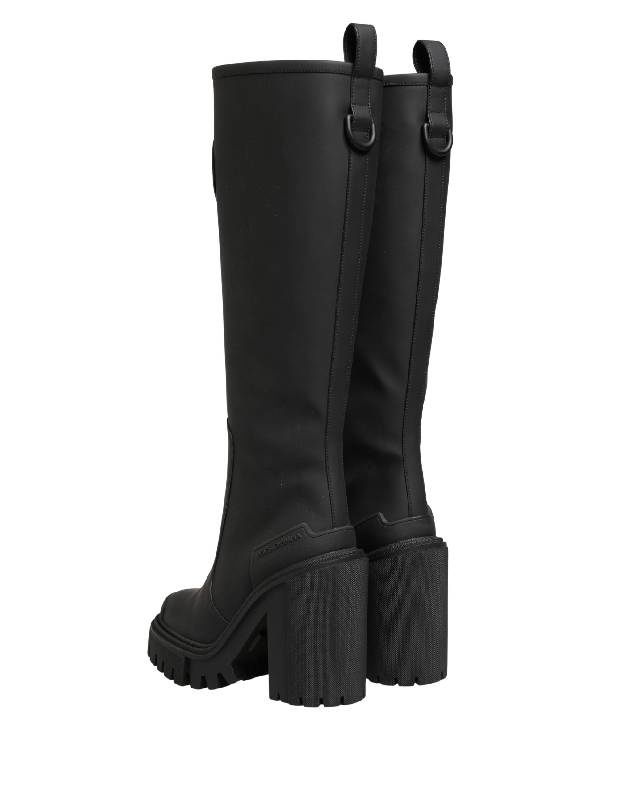 Dolce & Gabbana High Rubberised Leather Boots - Luxe Couture
