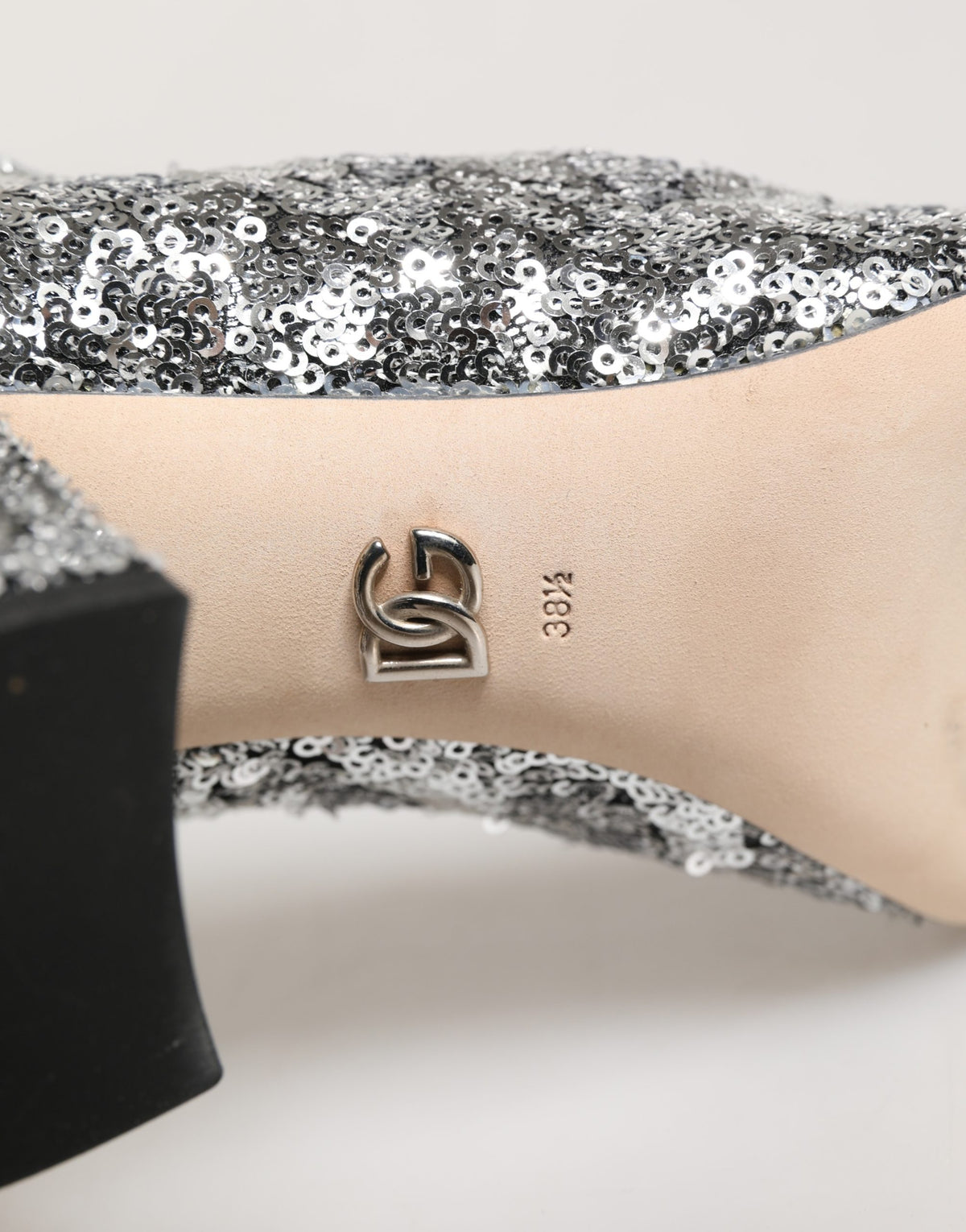 Dolce & Gabbana Silver Sequined Short Boots - Luxurious Couture