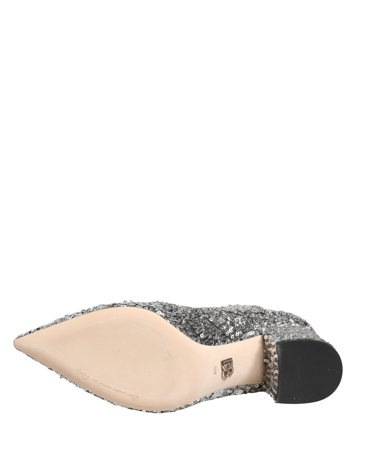 Dolce & Gabbana Silver Sequined Short Boots - Luxurious Couture