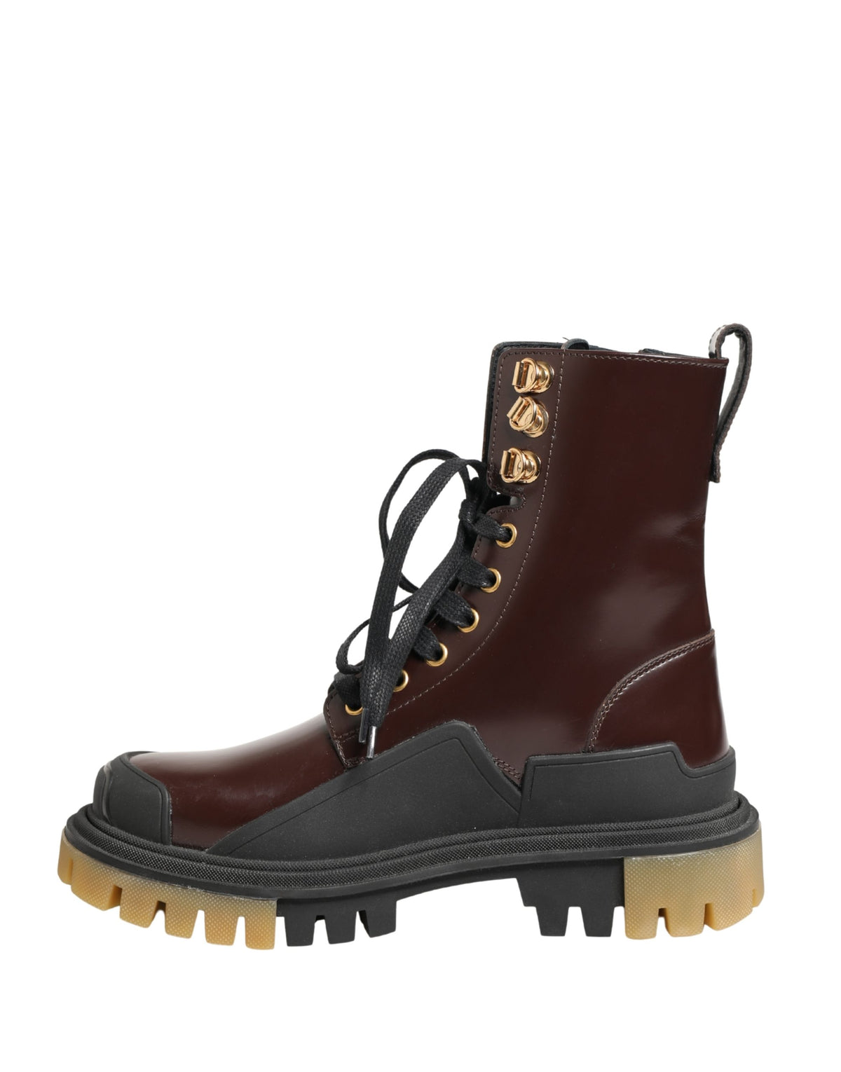 Dolce & Gabbana Maroon Leather Biker Boots - Artisanal Luxury