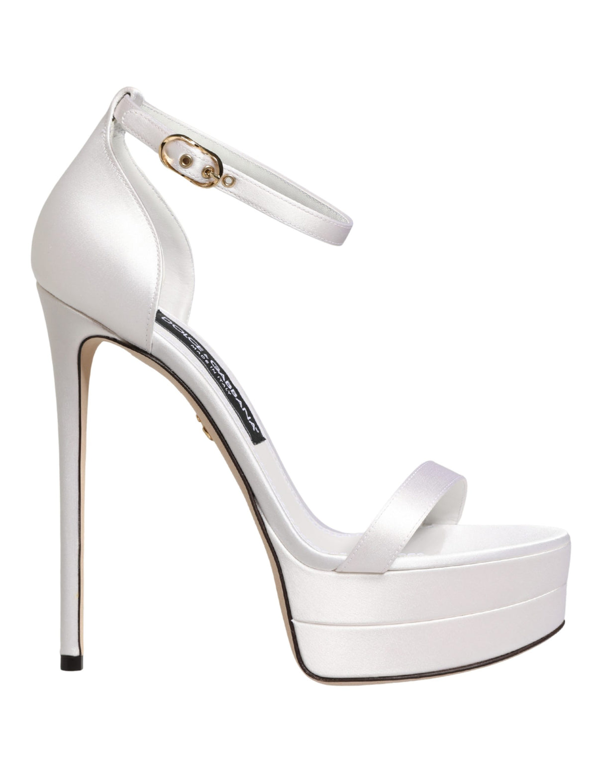 Dolce & Gabbana White Platform Ankle Strap Sandals - Luxury Elegance