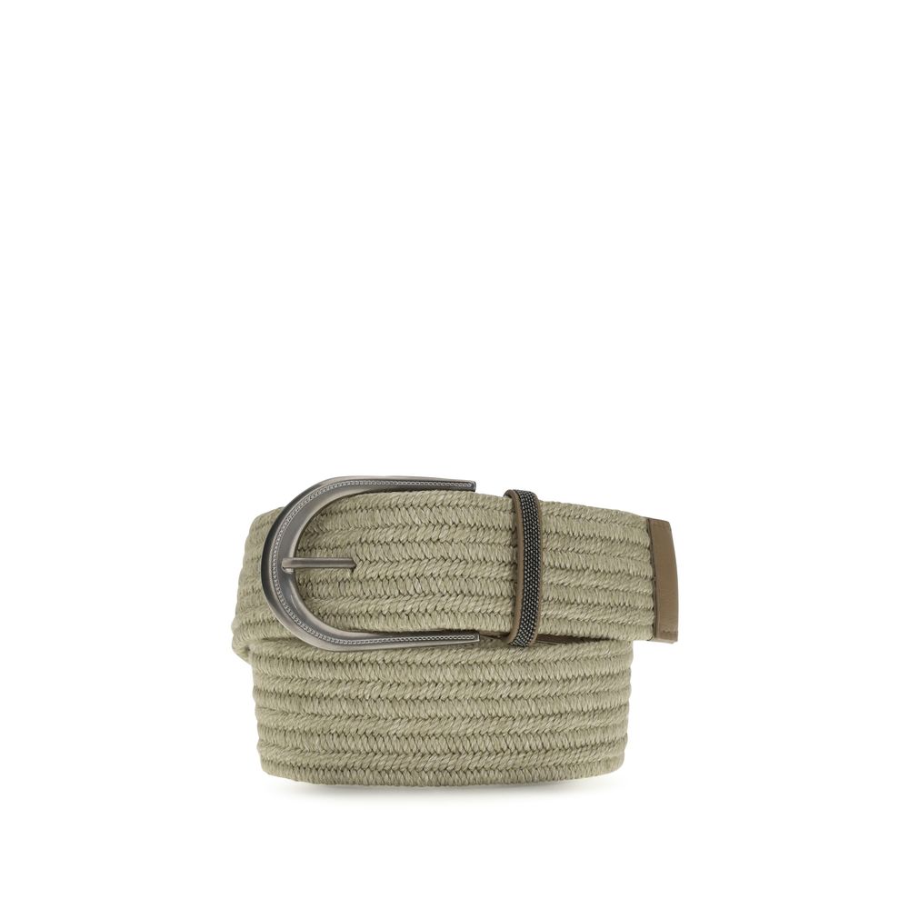 Brunello Cucinelli Beige Linen Regular Belt - Artisanal Luxury