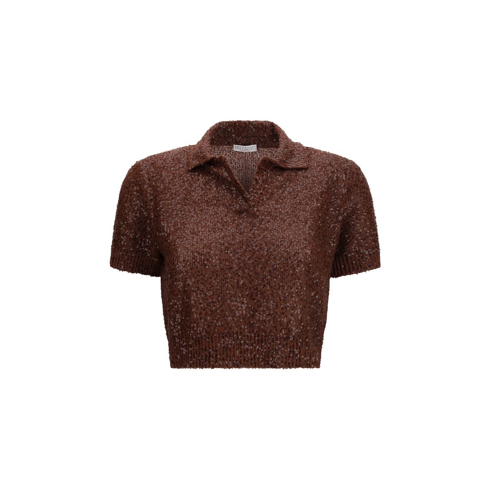 Brunello Cucinelli Bordeaux Linen Shortsleeve Shirt, Artisanal Elegance
