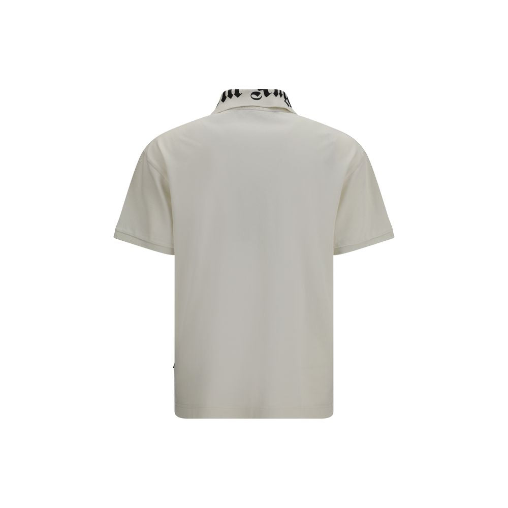 Discover the Palm Angels White Cotton Polo Shirt, a timeless blend of luxury and modern elegance, crafted from 100% cotton for the discerning individual.