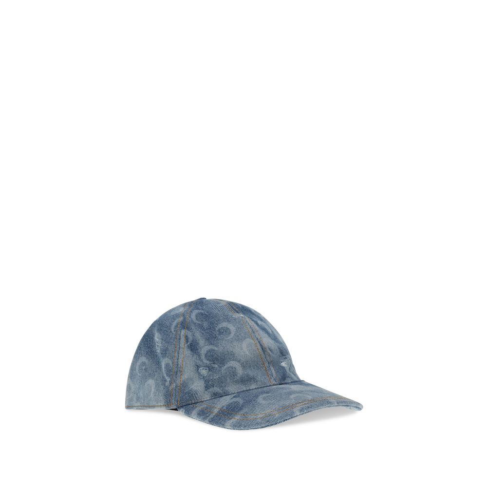 Elevate your style with the Marine Serre Blue Cotton Cap from the SS26 collection, crafted from organic denim twill, embodying effortless luxury and refined sophistication.