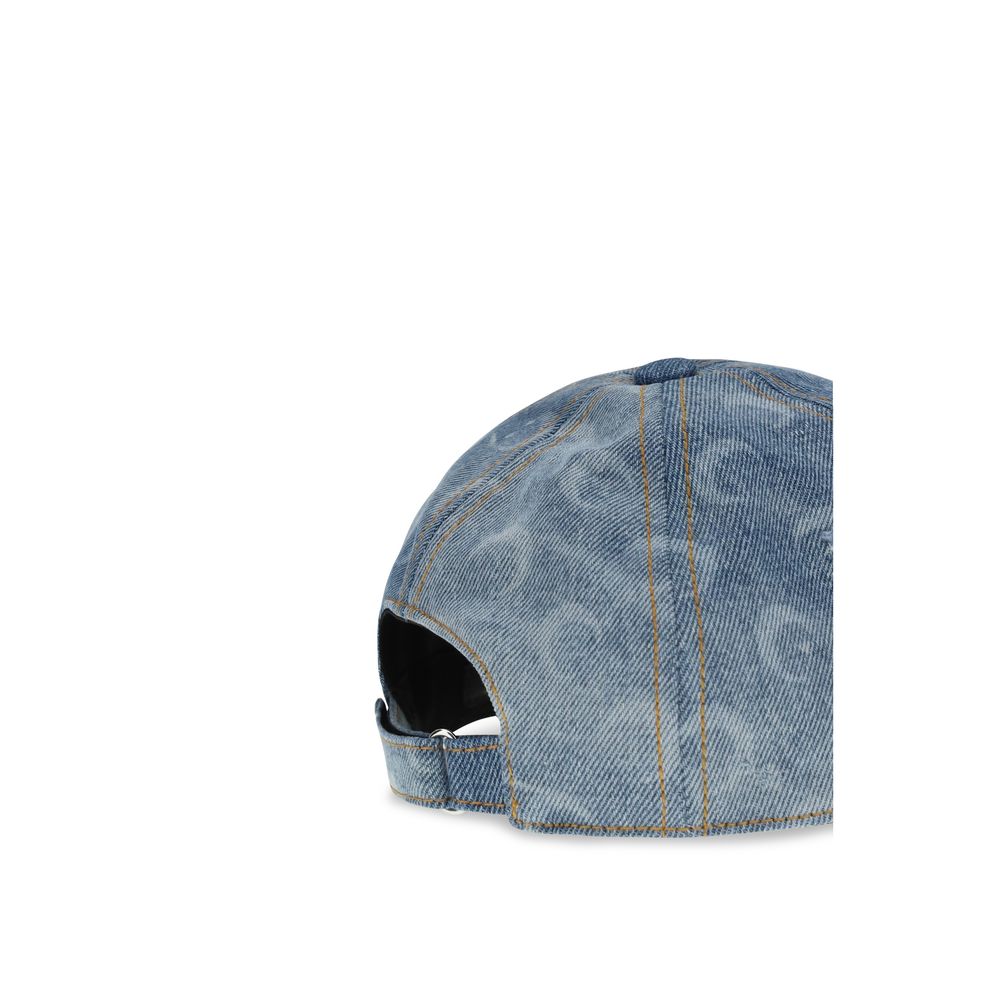 Elevate your style with the Marine Serre Blue Cotton Cap from the SS26 collection, crafted from organic denim twill, embodying effortless luxury and sophisticated charm.
