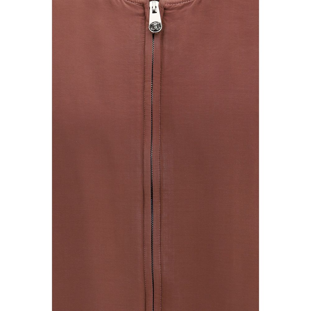 Versace Bordeaux Silk Bomber - Timeless Luxury for Discerning Tastes
