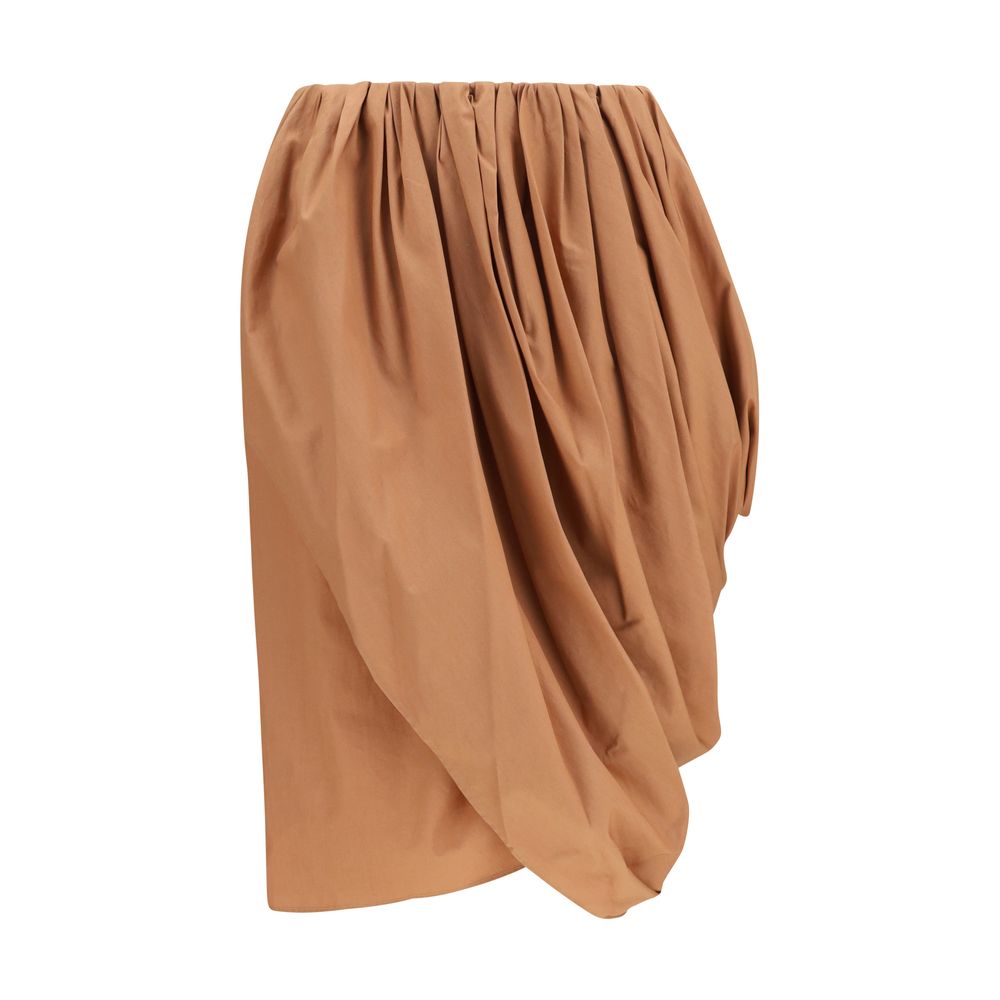 Chloé Beige Cotton Midi Skirt - Elegant Couture Luxury