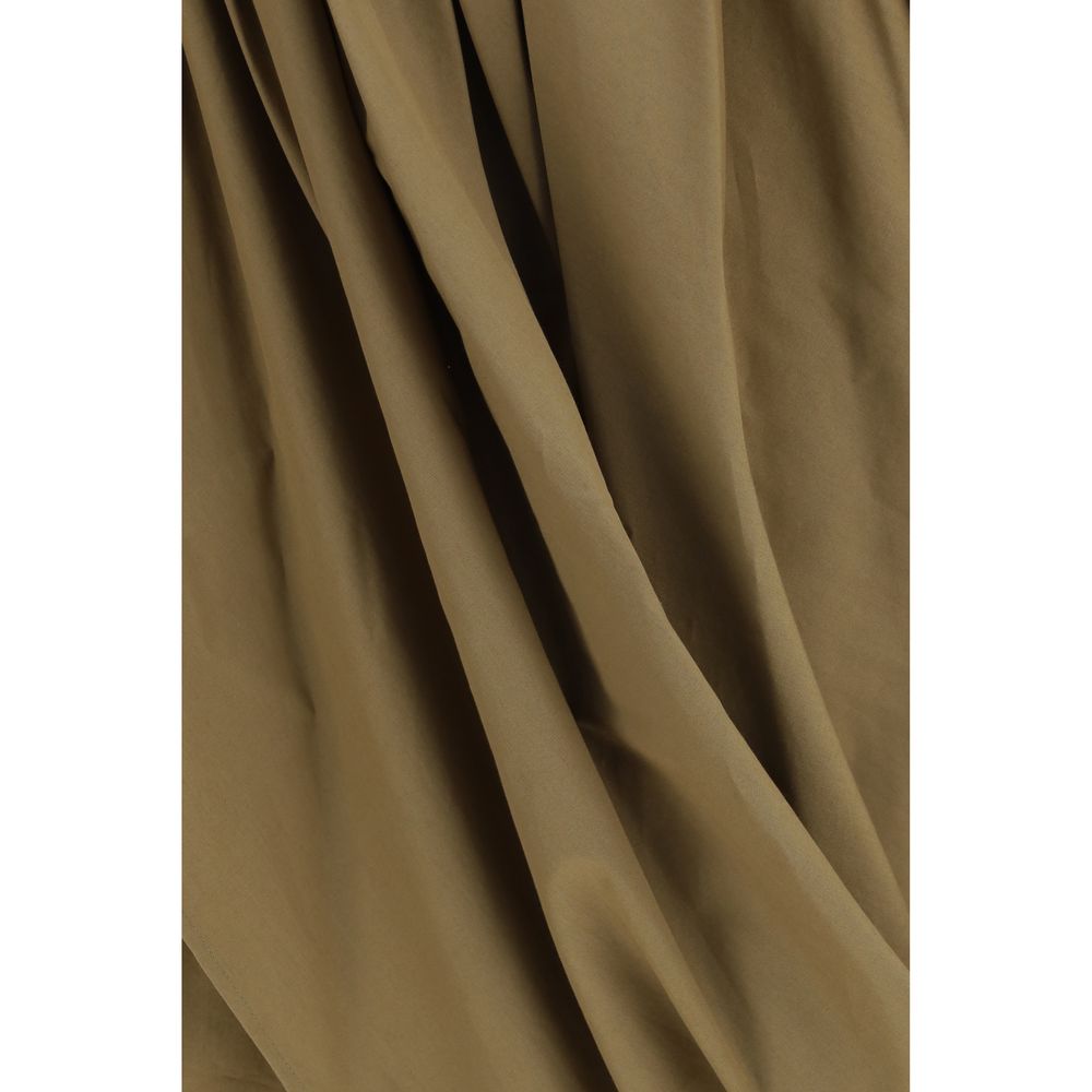 Elevate your wardrobe with the Chloé Bicolor Cotton Midi Skirt, a masterpiece of draped elegance crafted from luxurious cotton poplin, perfect for sophisticated outings.