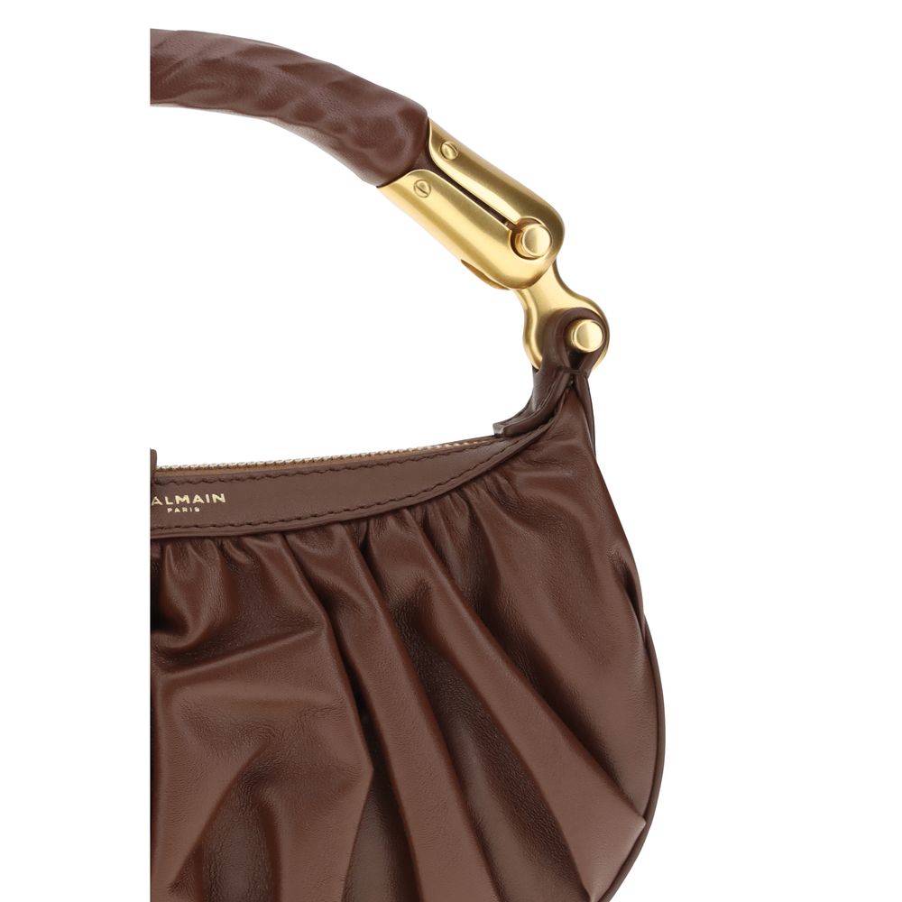Balmain Ébène Mini Bag - Exquisite Brown Calf Leather Luxury