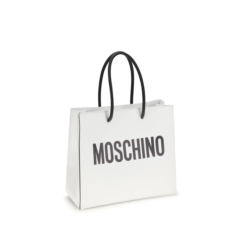Elevate your style with the Moschino White Calf Leather Bos Taurus Handbag, a masterpiece of refined craftsmanship and contemporary elegance, perfect for any occasion.
