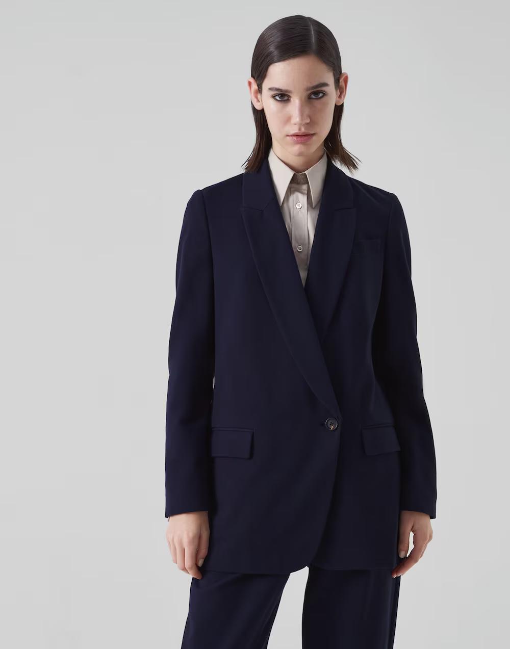 Brunello Cucinelli Blue Cotton Coat