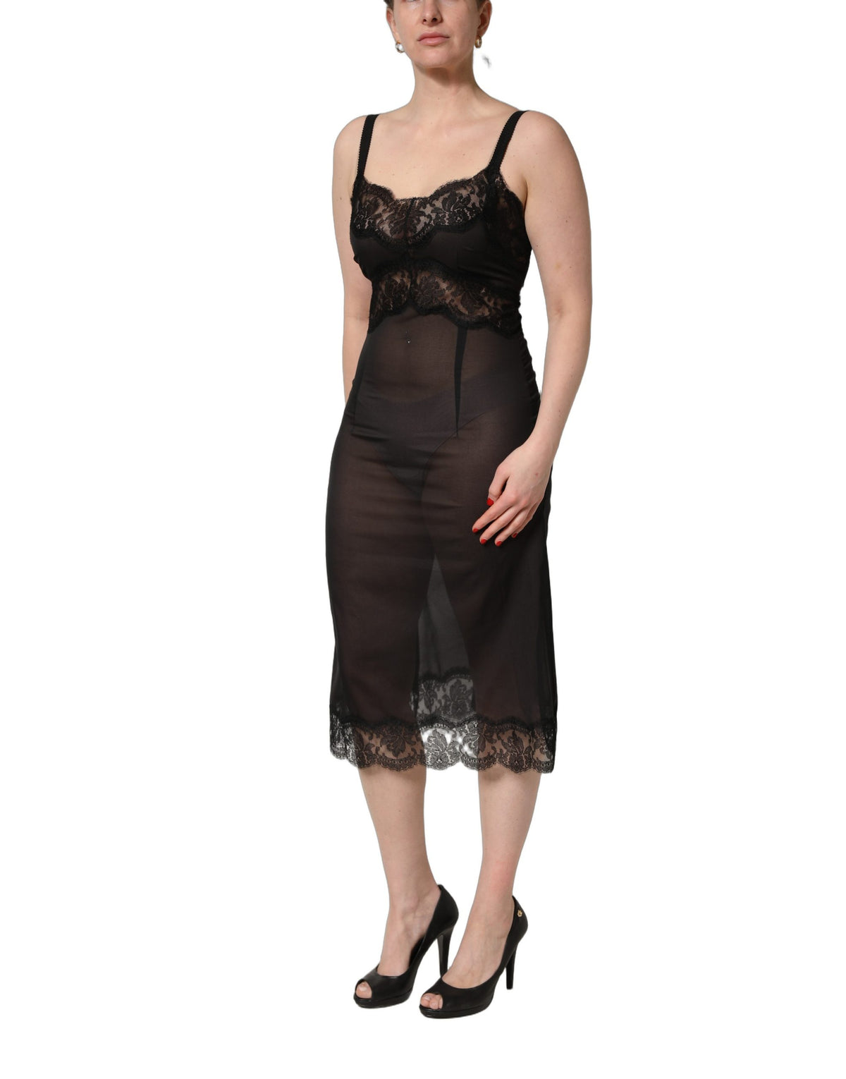 Dolce & Gabbana Black Silk Lace Chemise - Exquisite Luxury Lingerie