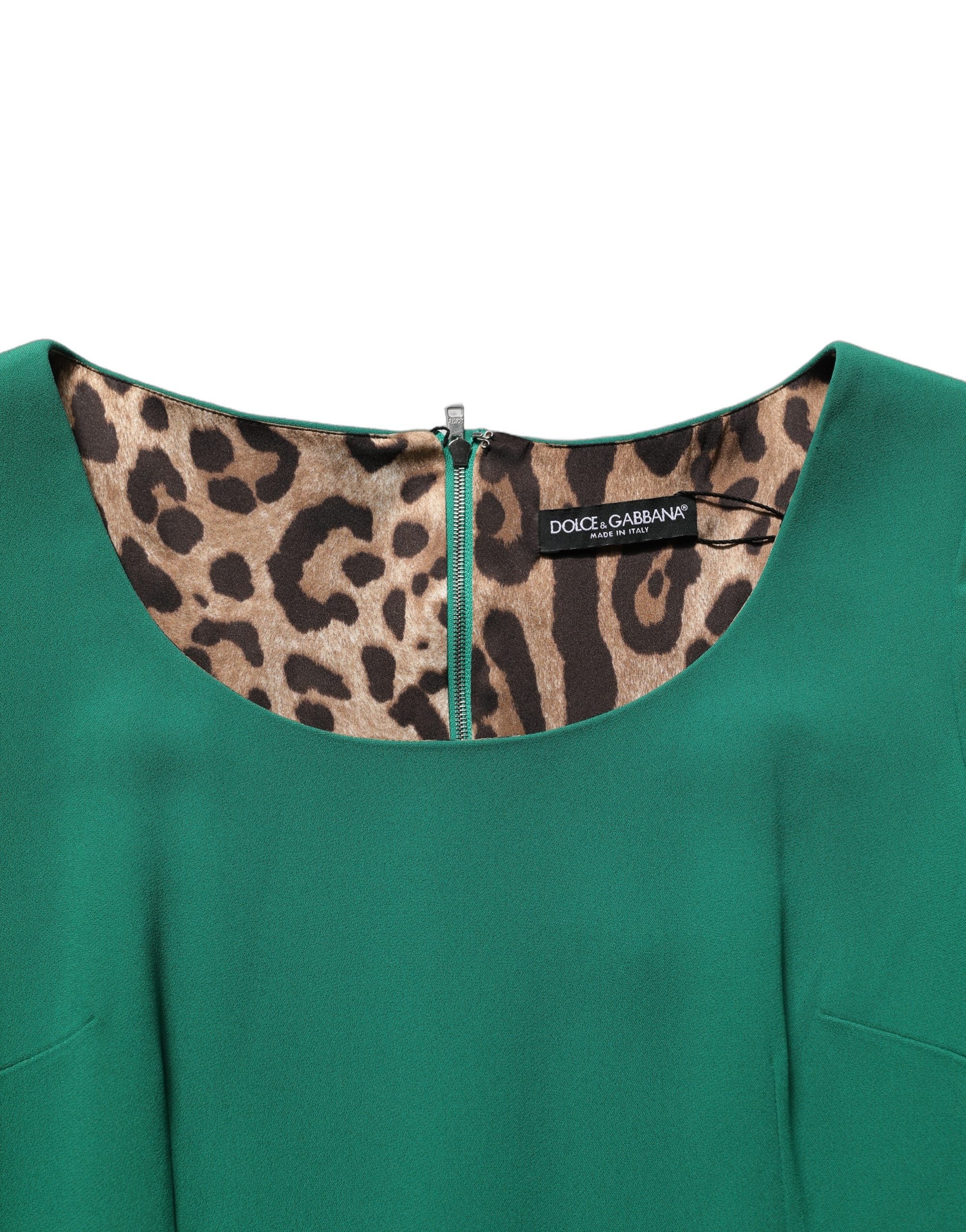 Dolce & Gabbana Green Pencil Sheath Midi Dress - Italian Elegance