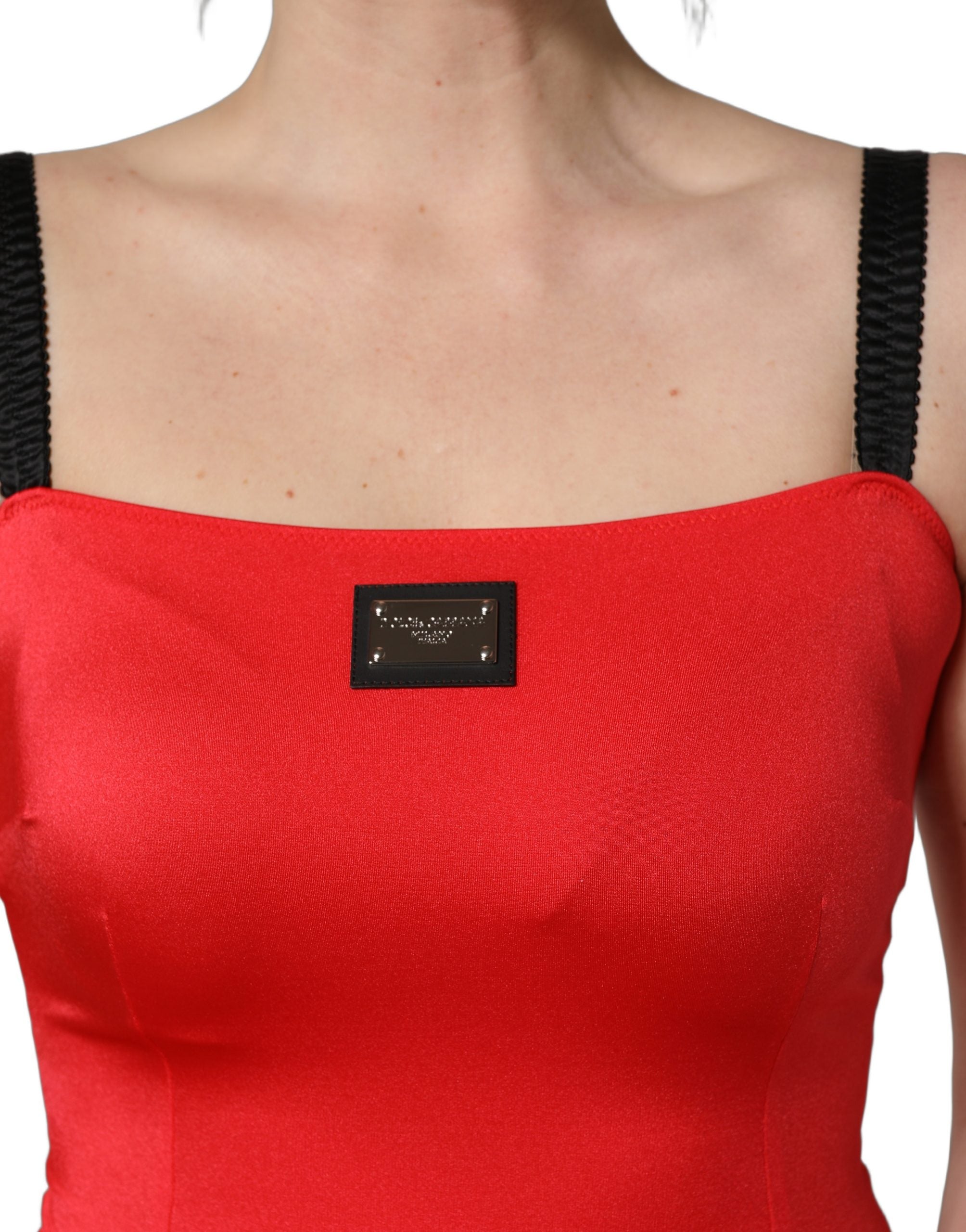 Dolce & Gabbana Red Nylon Blend Cady Mini Dress Couture