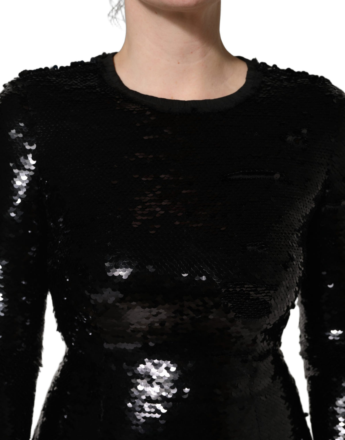 Dolce & Gabbana Black Bodycon Mermaid Sequinned Gown - Couture