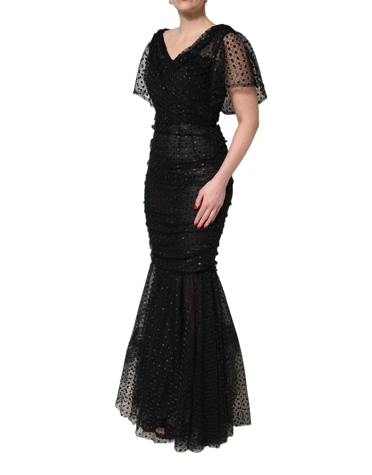 Dolce & Gabbana Black Sequinned Mermaid Evening Gown Couture