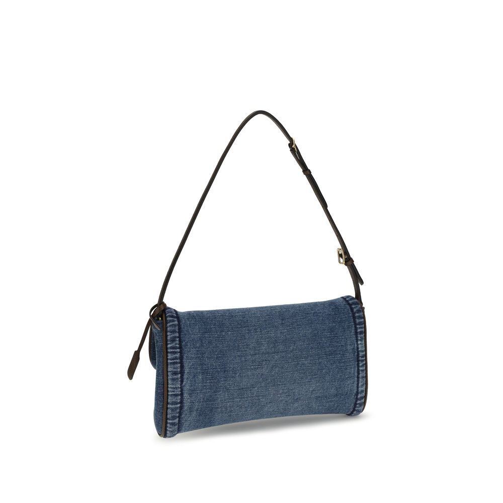 Valentino Garavani Blue Cotton Shoulder Bag - Luxe Denim Elegance