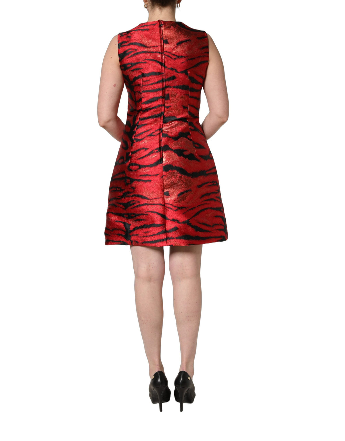 Dolce & Gabbana Flared Tiger Print Dress - Haute Couture Elegance