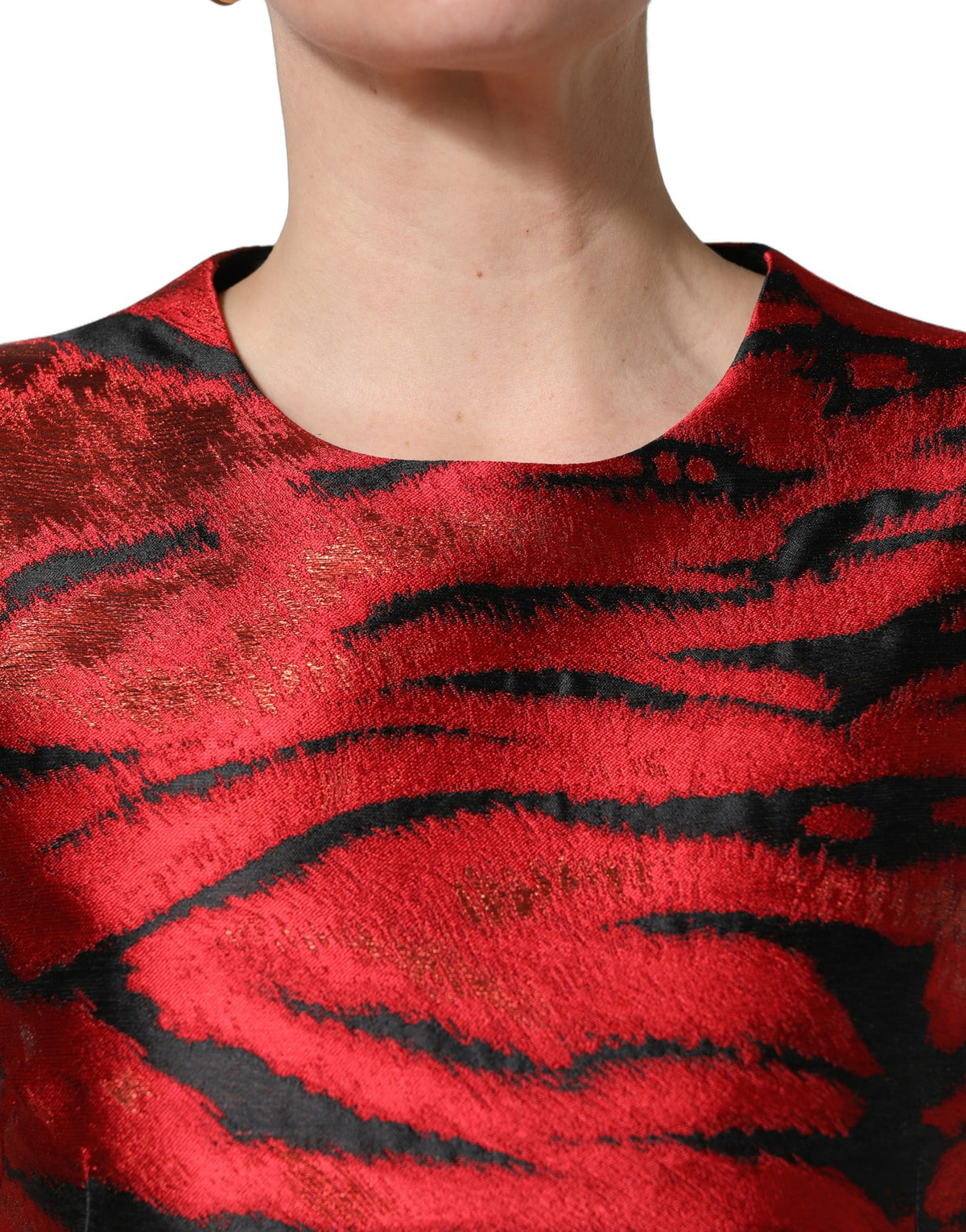 Dolce & Gabbana Flared Tiger Print Dress - Haute Couture Elegance