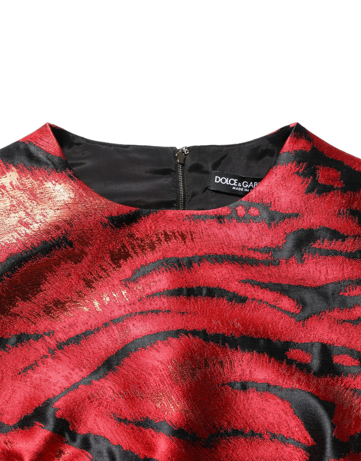 Dolce & Gabbana Flared Tiger Print Dress - Haute Couture Elegance