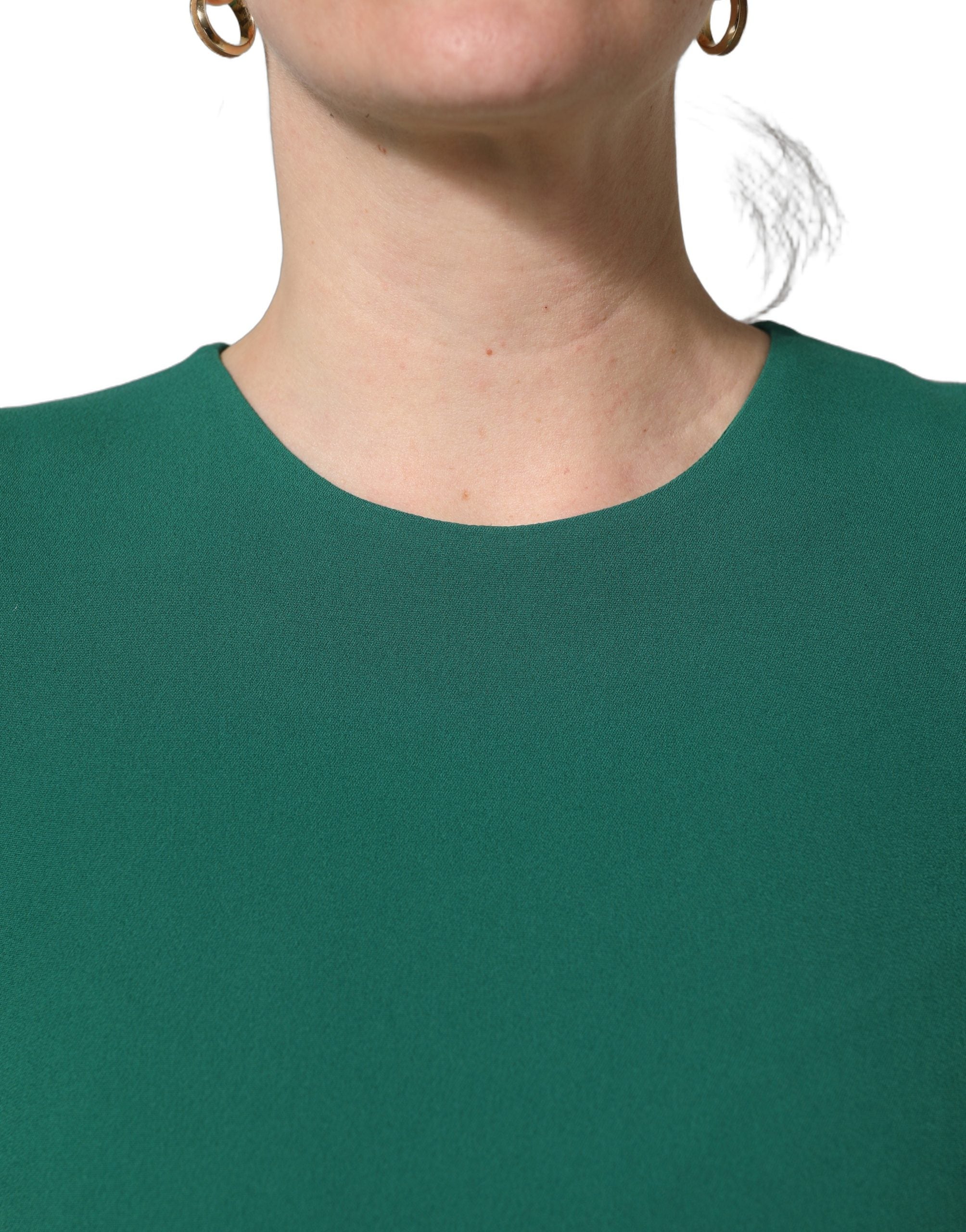 Dolce & Gabbana Green Viscose A-line Mini Dress, Couture Elegance