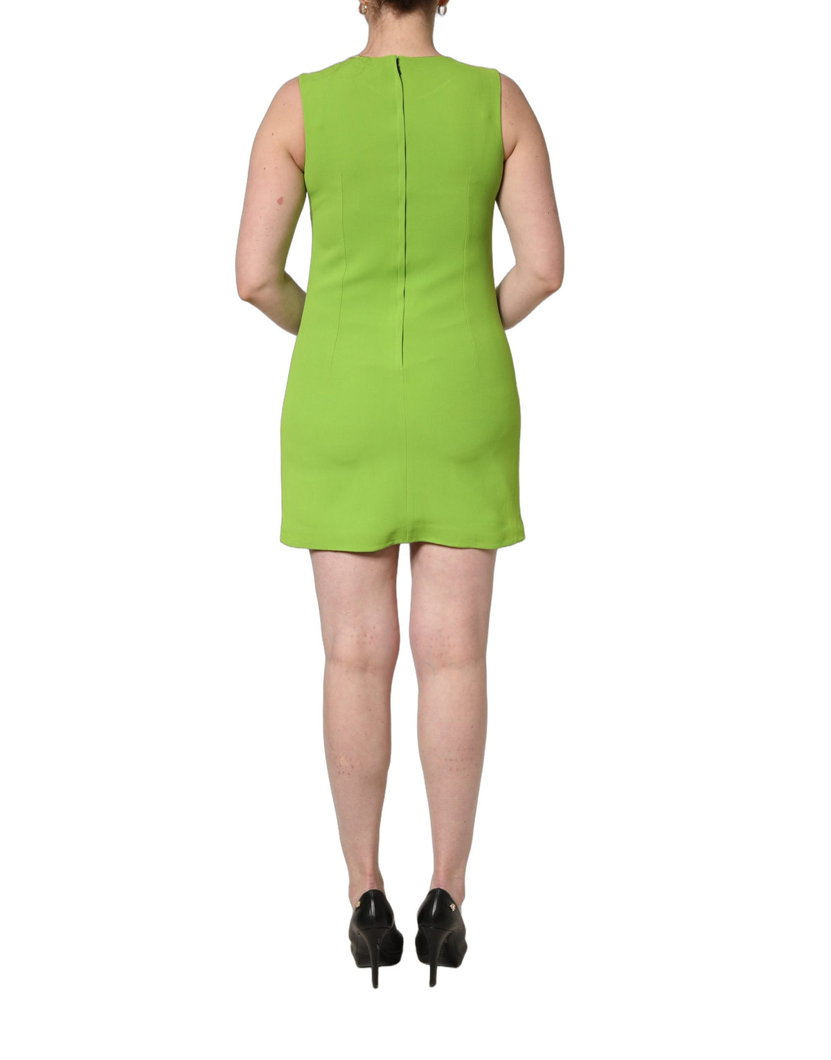 Dolce & Gabbana Green Viscose A-line Mini Dress Couture Elegance
