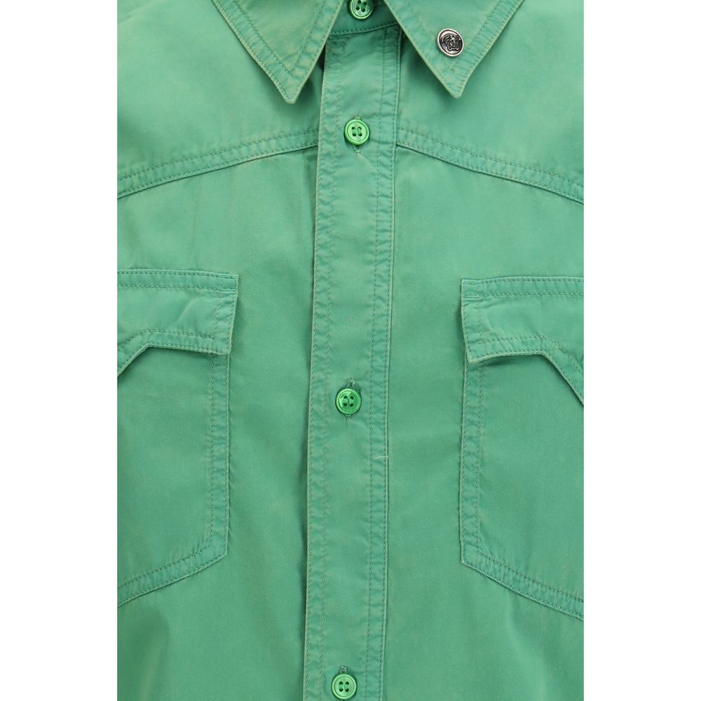 Versace Bicolor Cotton Shortsleeve Shirt - Tailored Luxury Statement