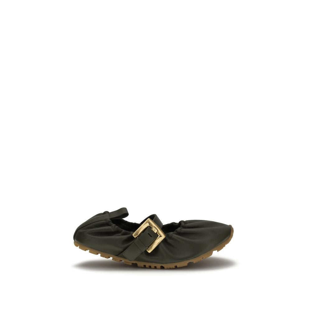Balmain Bicolor Calf Leather Ballet Flats - Elevate Your Elegance