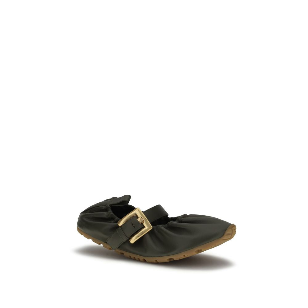 Balmain Bicolor Calf Leather Ballet Flats - Effortless Elegance