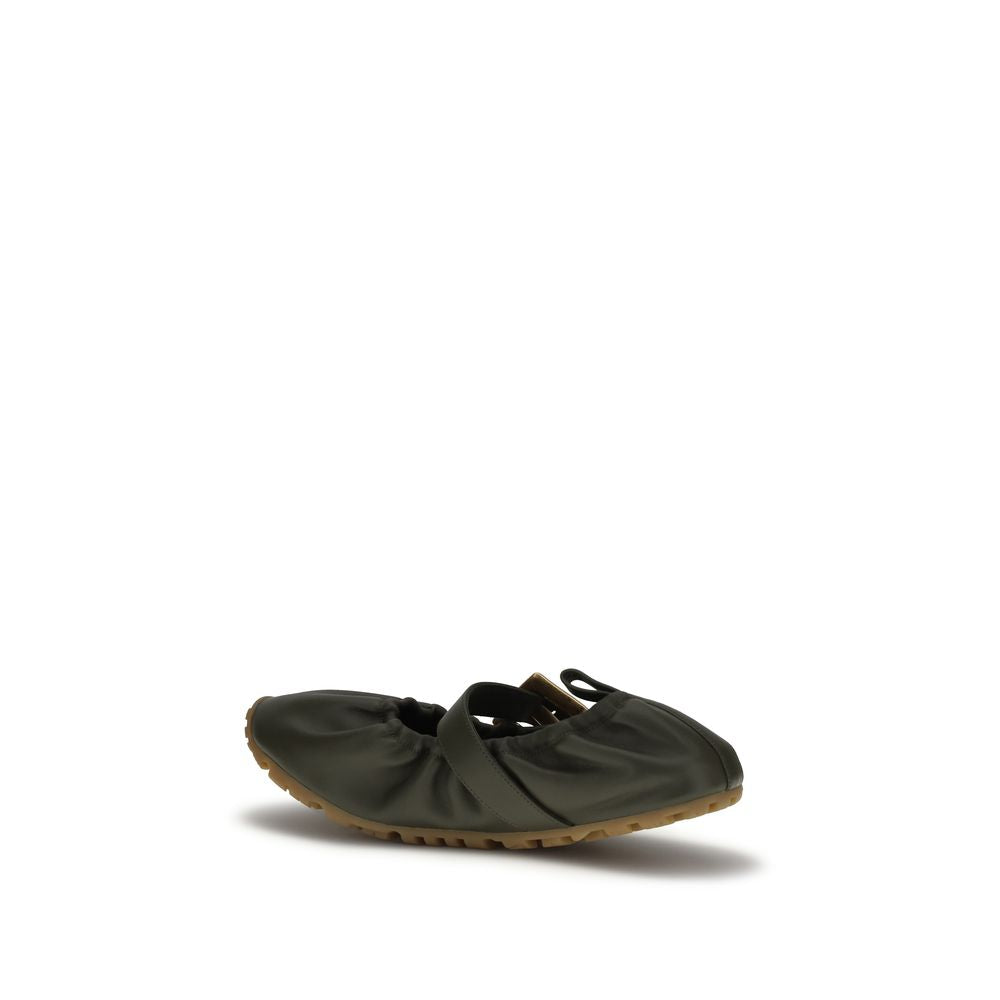 Balmain Bicolor Calf Leather Ballet Flats - Effortless Elegance