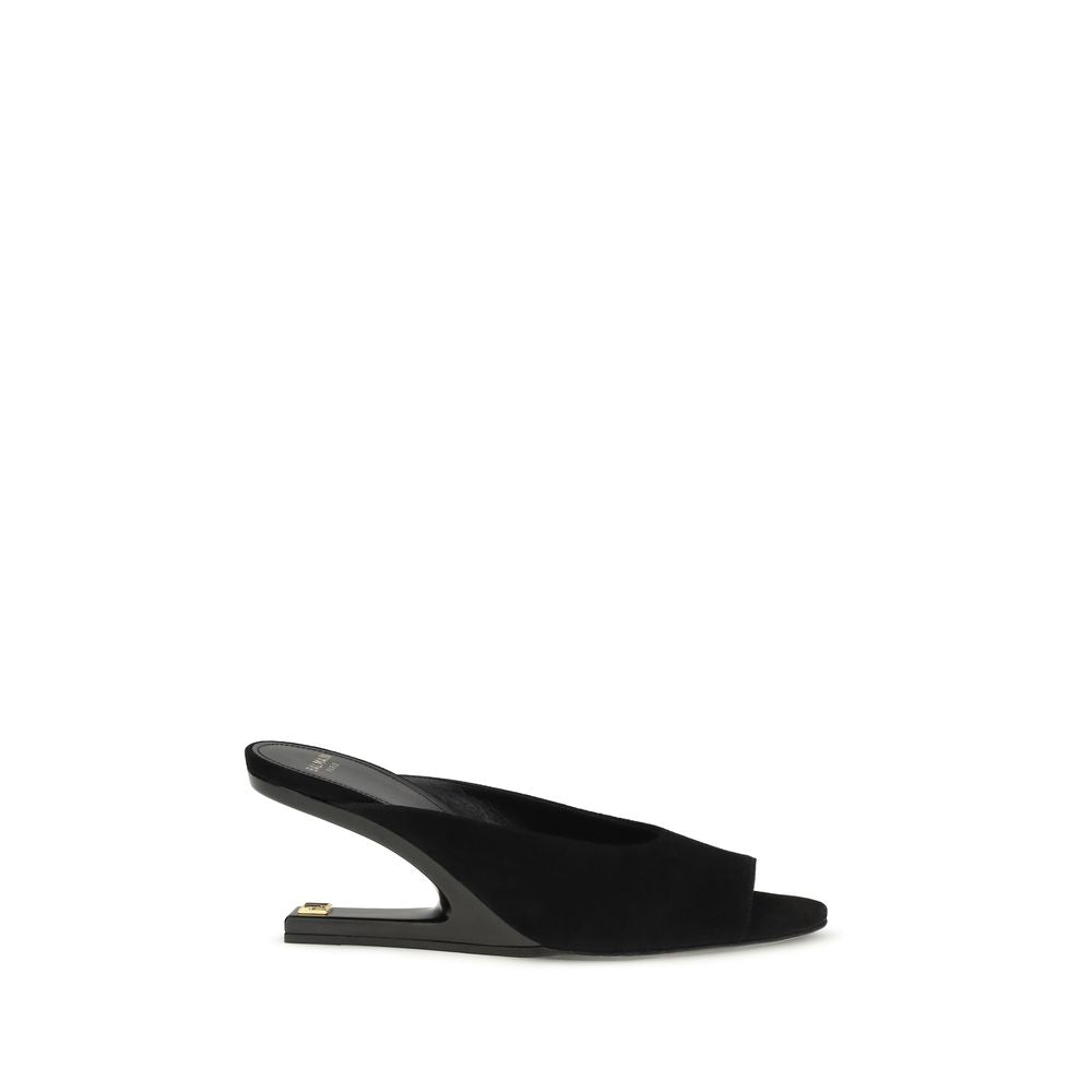 Balmain Black Calf Leather Bos Taurus Mules - Luxury Footwear