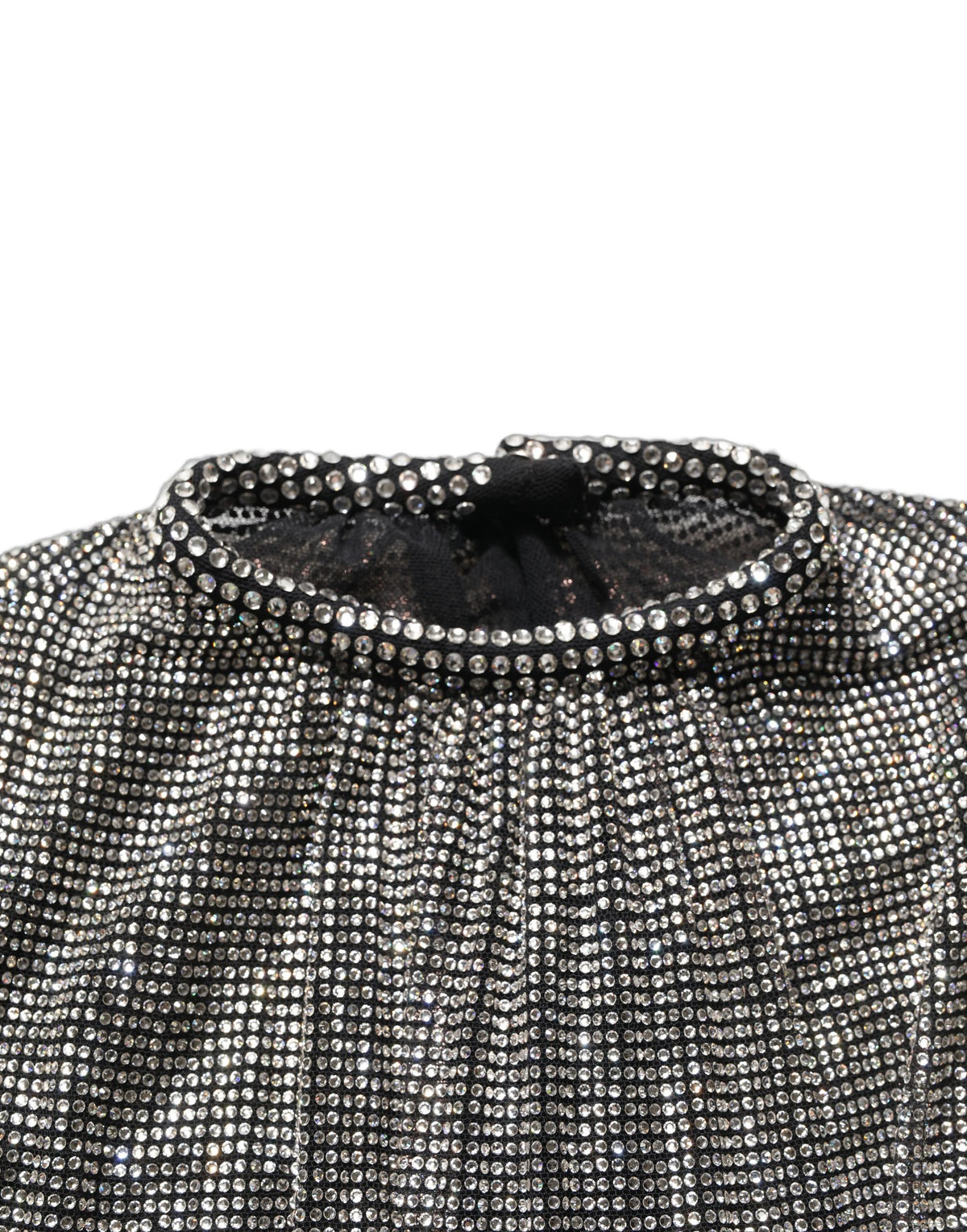 Dolce & Gabbana Silver Rhinestones Bodysuit Mini Dress