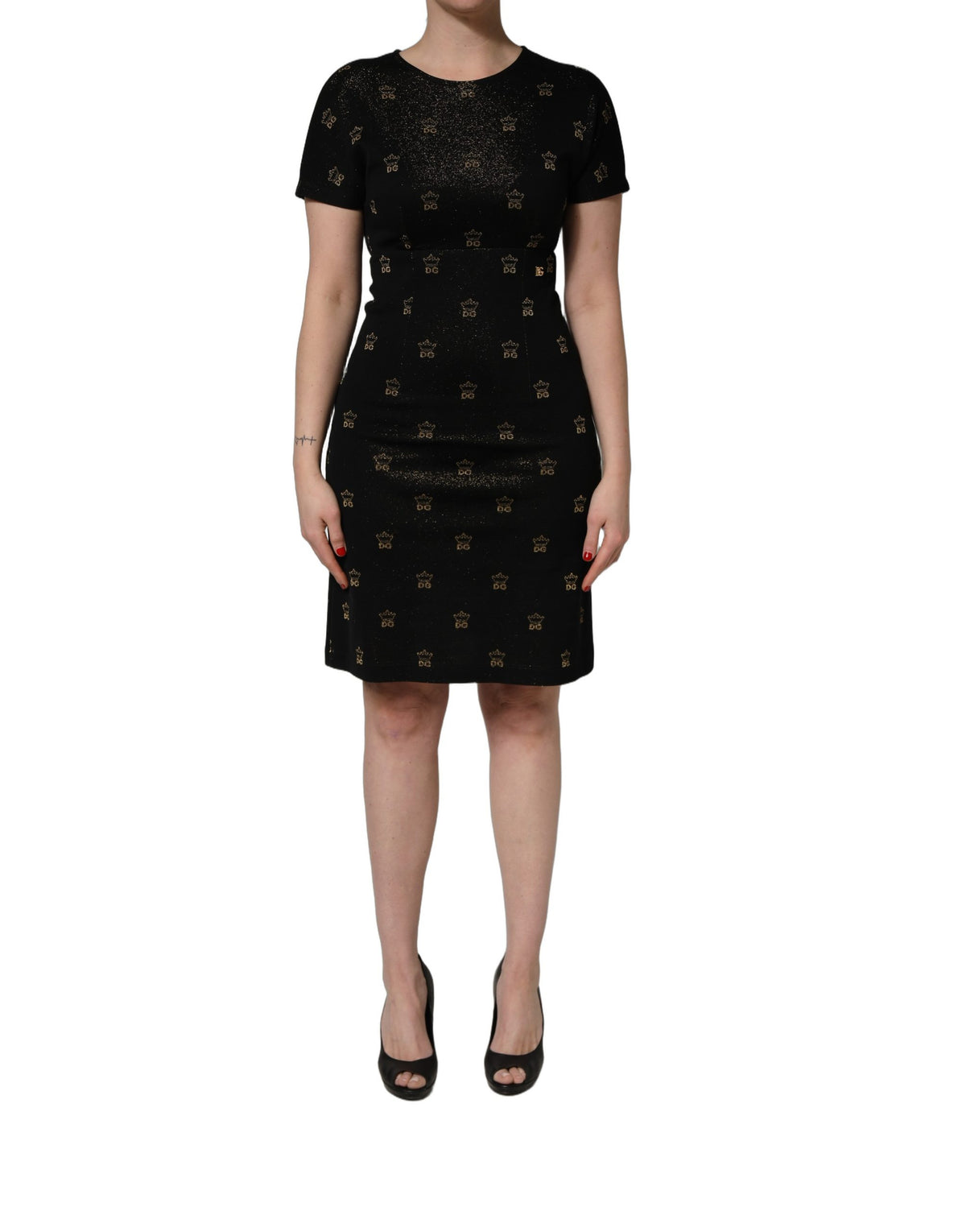 Dolce & Gabbana Black DG Crown Sheath Dress - Exquisite Elegance