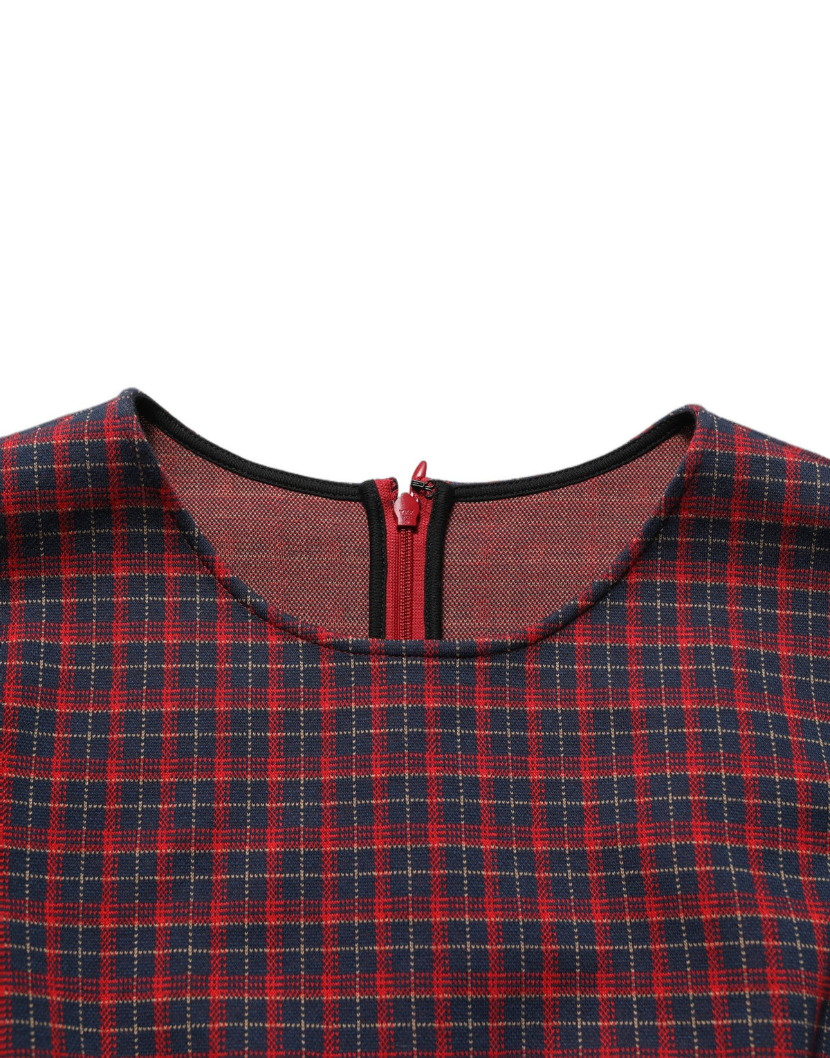 Dolce & Gabbana Red Black Checkered Sheath Dress Couture