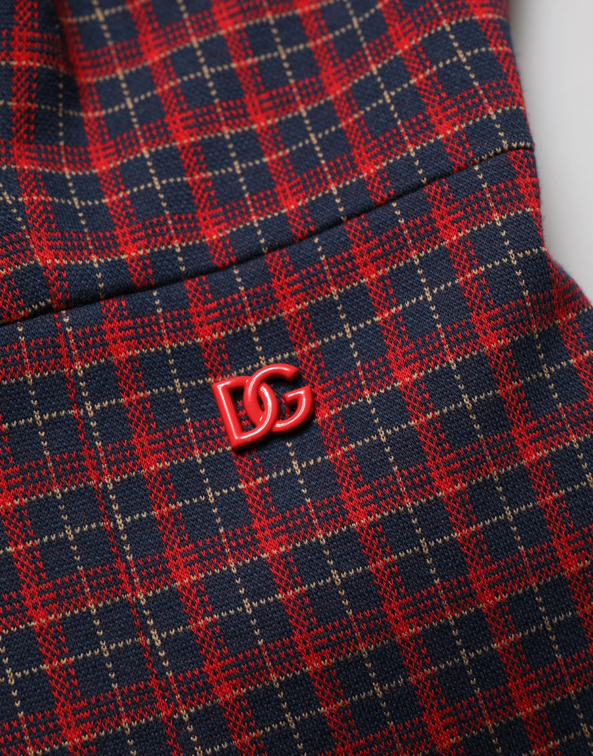 Dolce & Gabbana Red Black Checkered Sheath Dress Couture