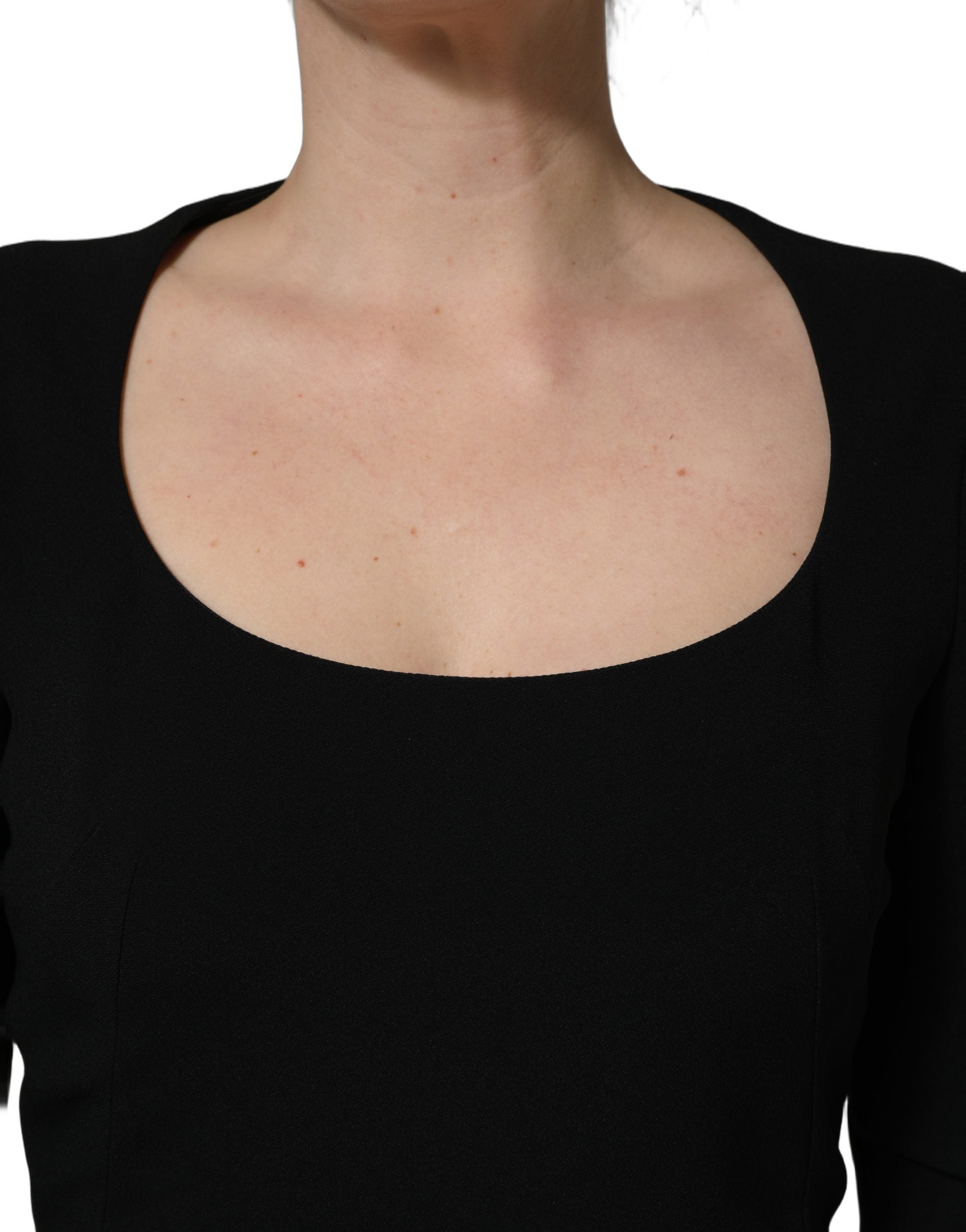 Roberto Cavalli Black Long Sleeves Mini Dress - Exquisite Elegance