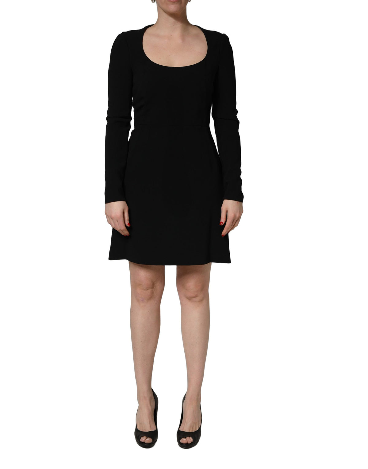 Roberto Cavalli Black Long Sleeves Mini Dress - Timeless Elegance