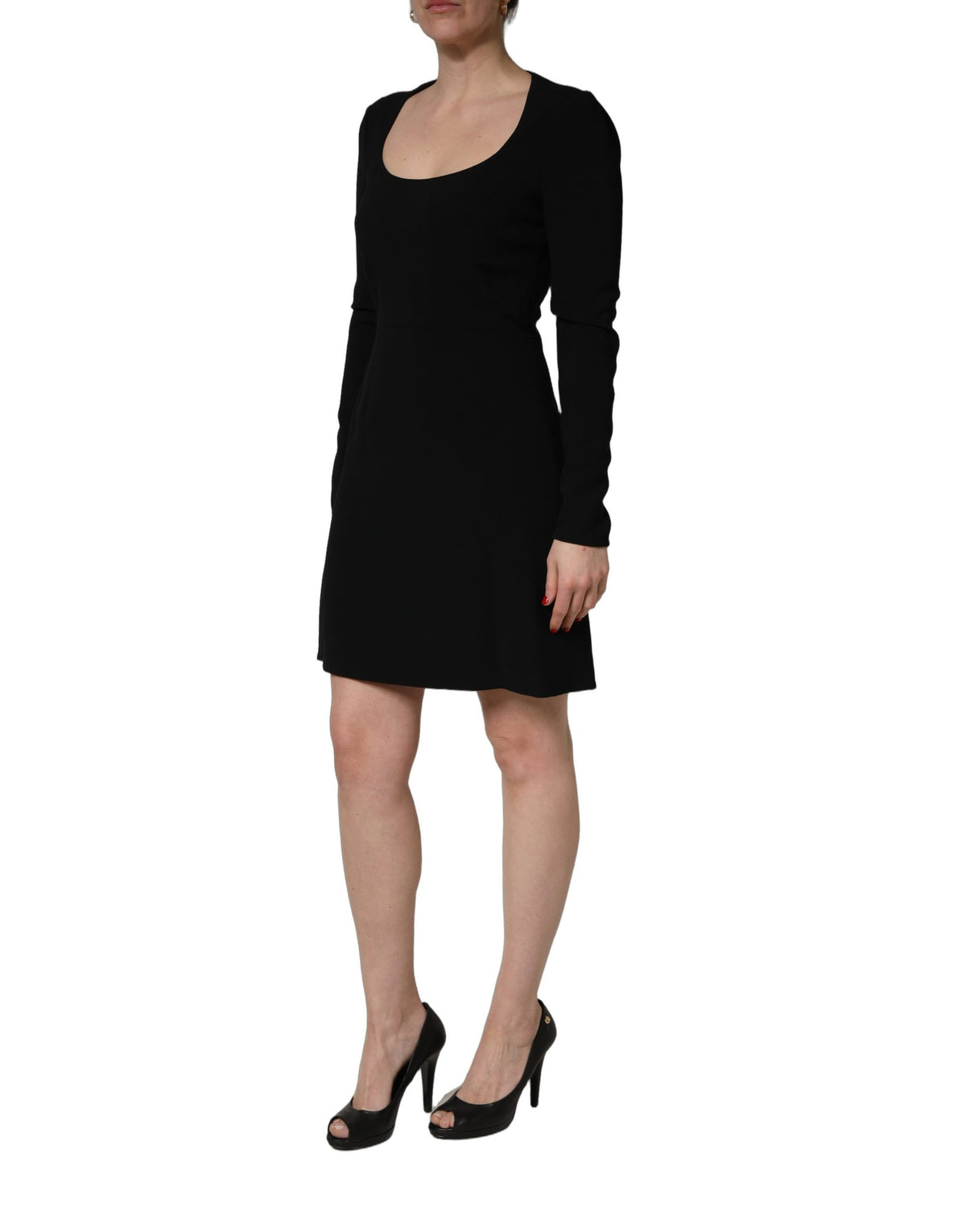 Roberto Cavalli Black Long Sleeves Mini Dress - Timeless Elegance