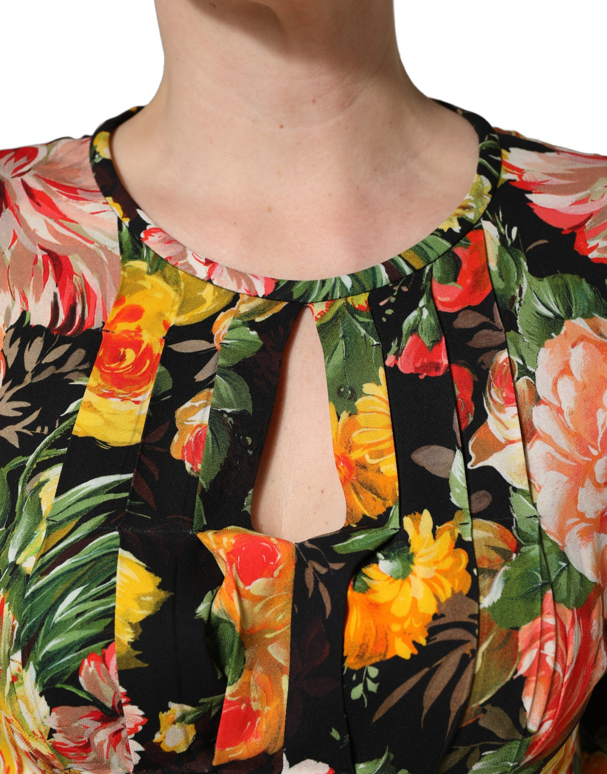 Dolce & Gabbana Floral Print Midi Dress - Artisanal Elegance