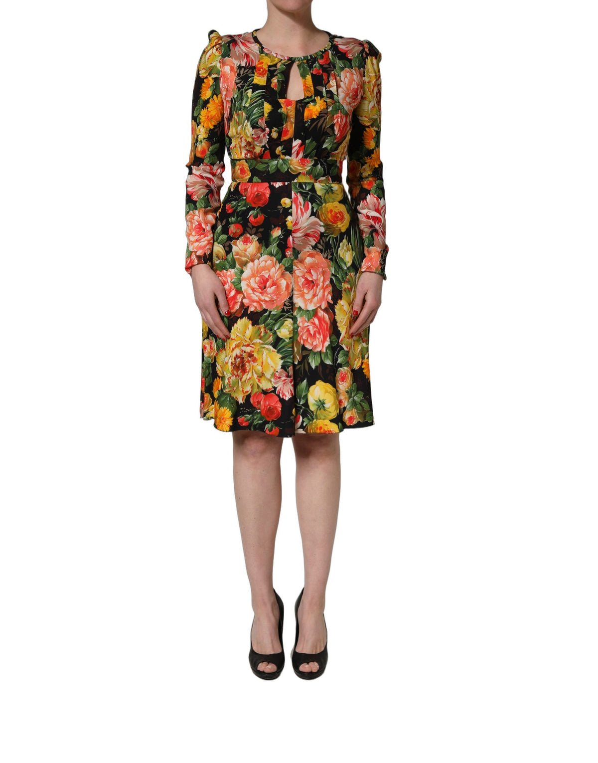 Dolce & Gabbana Floral Print Midi Dress - Artisanal Elegance