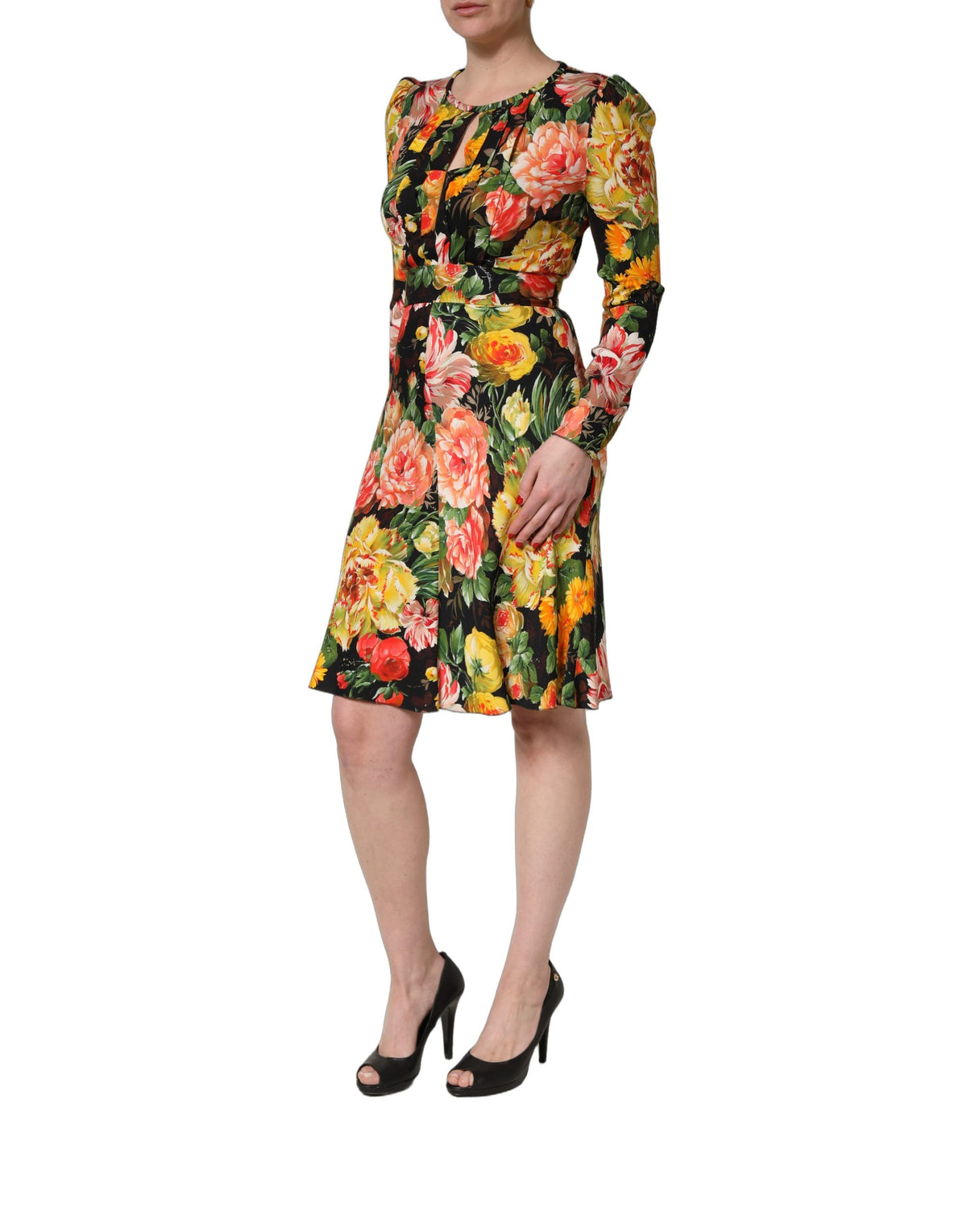 Dolce & Gabbana Floral Print Midi Dress - Artisanal Elegance