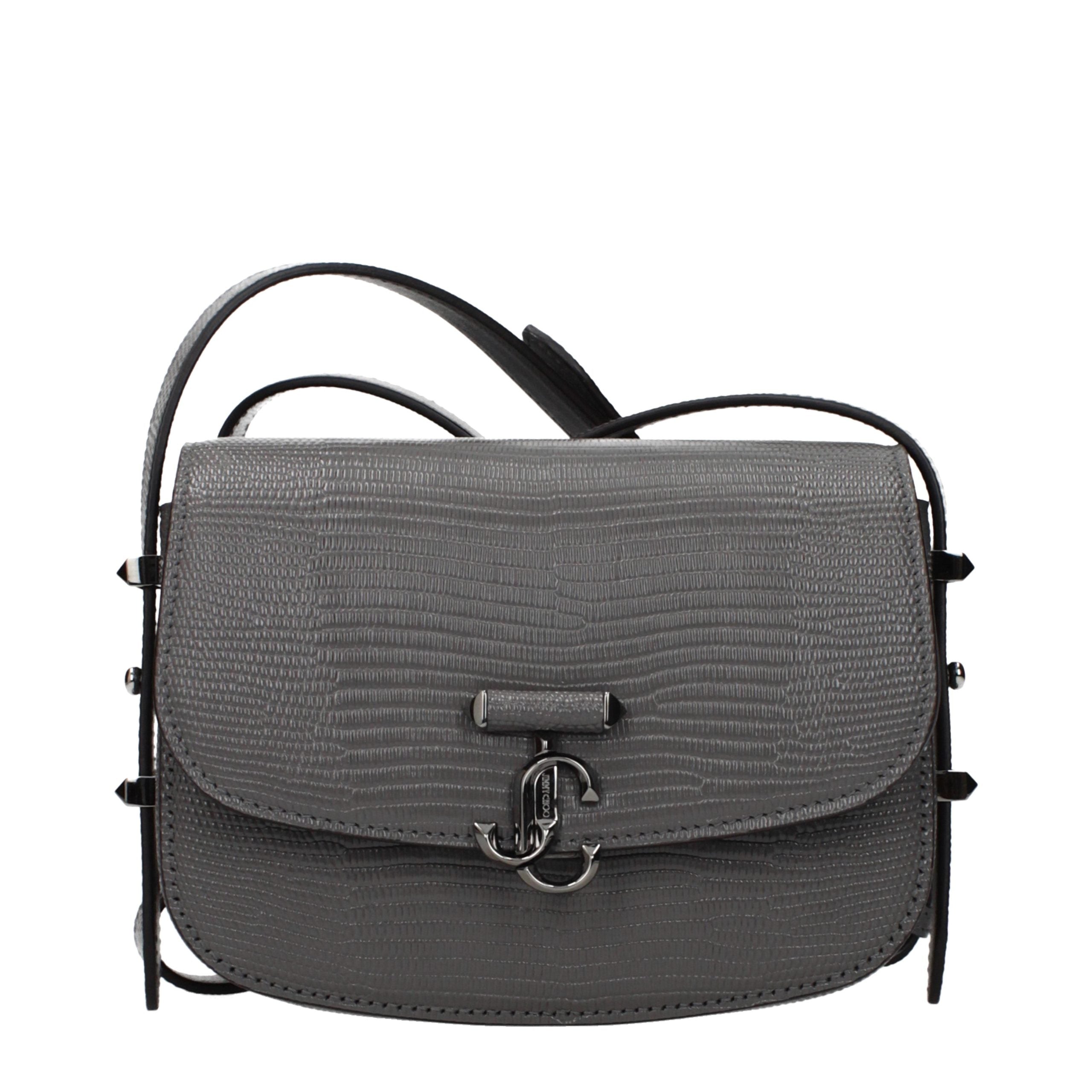Elevate your style with the Jimmy Choo Gray Leather Shoulder Bag, a masterpiece of craftsmanship that embodies sophistication and timeless elegance for discerning individuals.