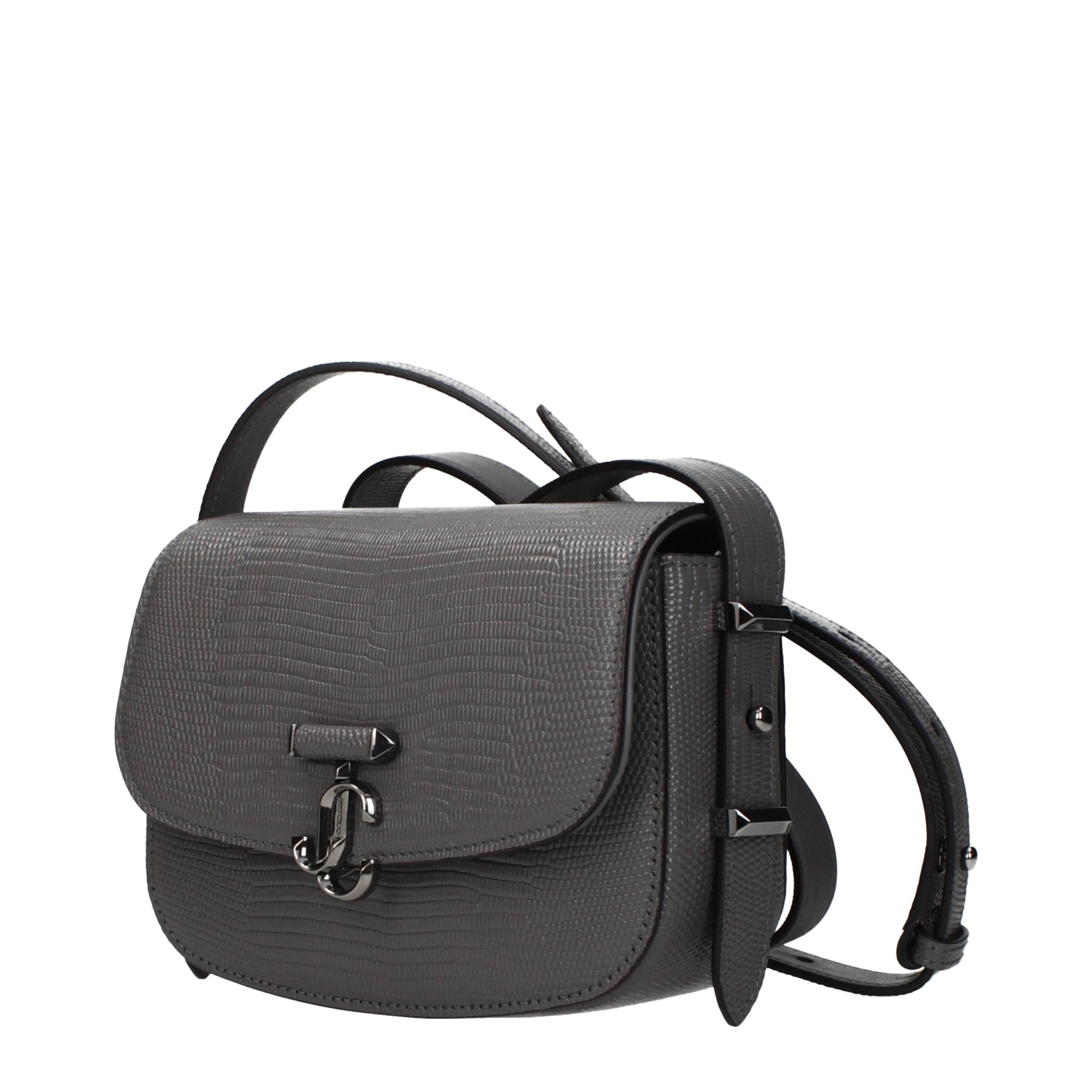 Elevate your style with the Jimmy Choo Gray Leather Shoulder Bag, a masterpiece of exquisite craftsmanship and timeless elegance, perfect for any discerning wardrobe.