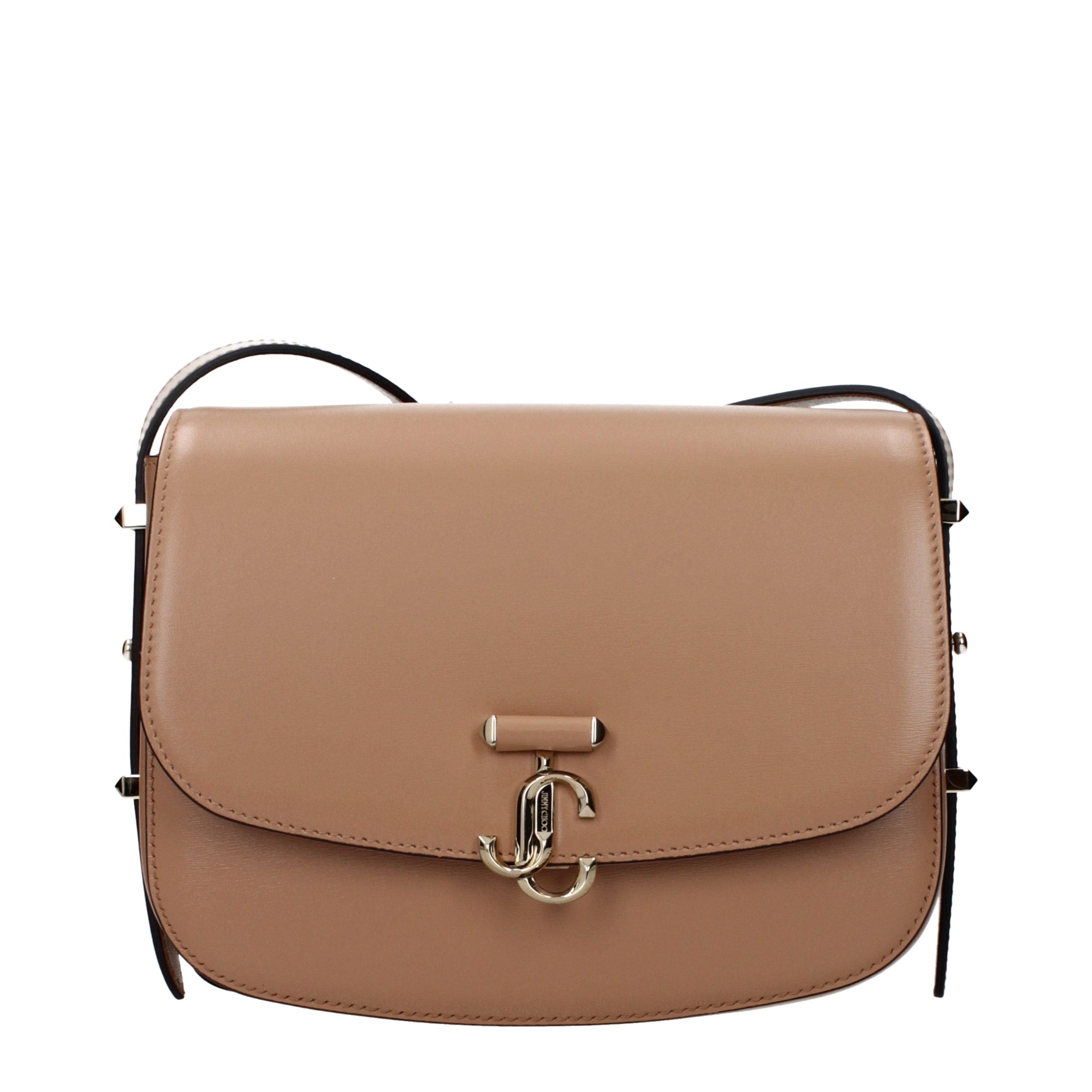 Elevate your style with the Jimmy Choo Brown Leather Crossbody Bag, a timeless embodiment of artisanal elegance crafted for the discerning individual.