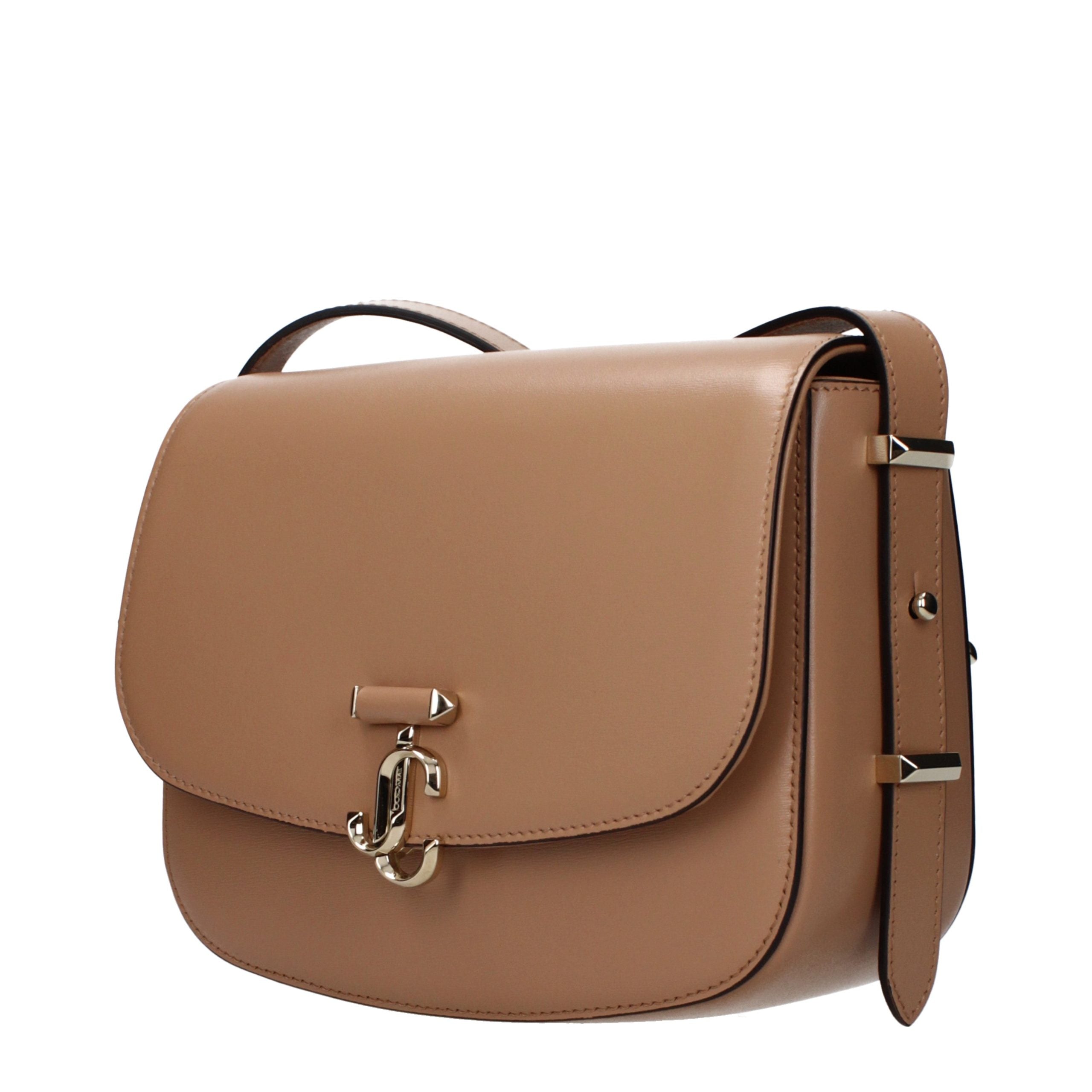 Elevate your elegance with the Jimmy Choo Brown Leather Crossbody Bag, a timeless embodiment of sophistication and artisanal craftsmanship for the discerning individual.