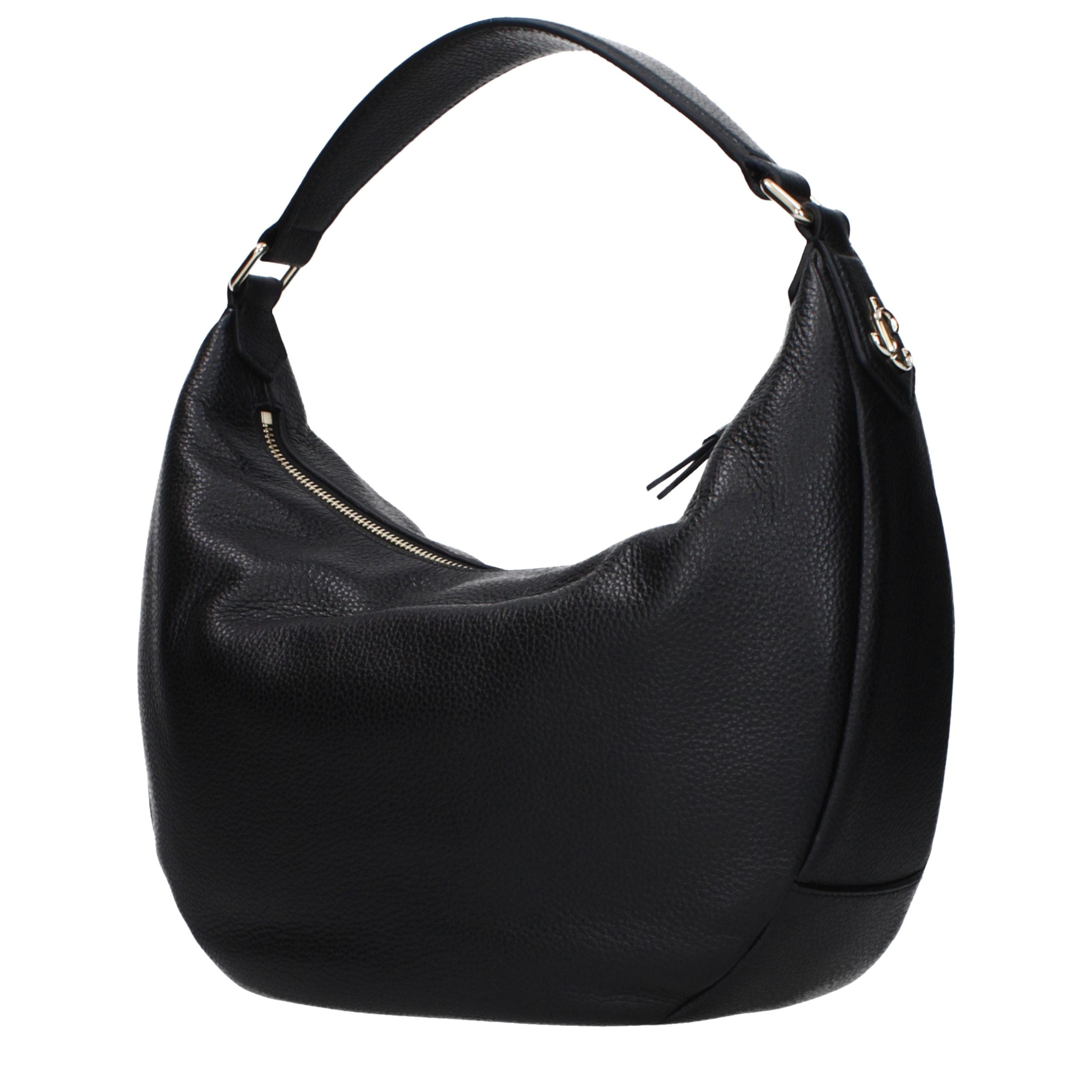 Indulge in the allure of the Jimmy Choo Black Leather Shoulder Bag, a masterpiece of exquisite craftsmanship that elevates your style with timeless luxury and sophistication.
